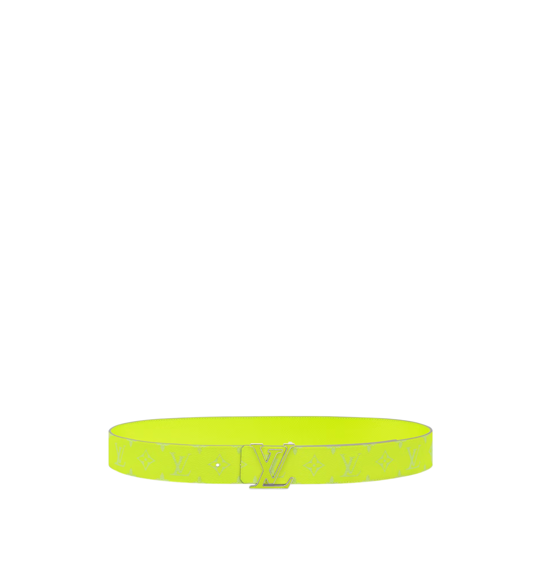 LOUIS VUITTON REVERSIBLE BELT MONOGRAM TAIGA FLUO GREEN