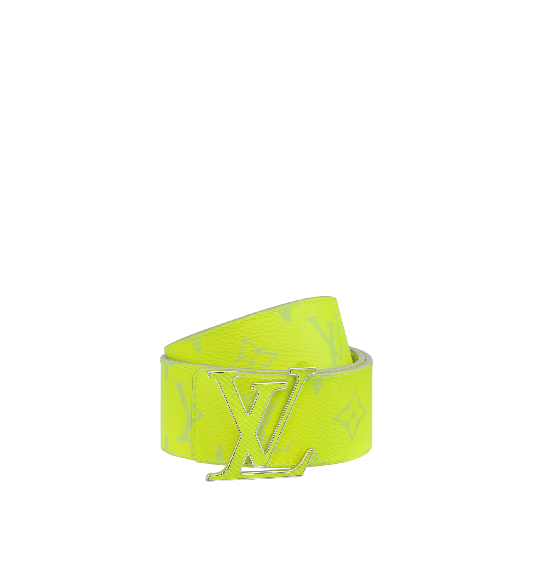 LOUIS VUITTON REVERSIBLE BELT MONOGRAM TAIGA FLUO GREEN