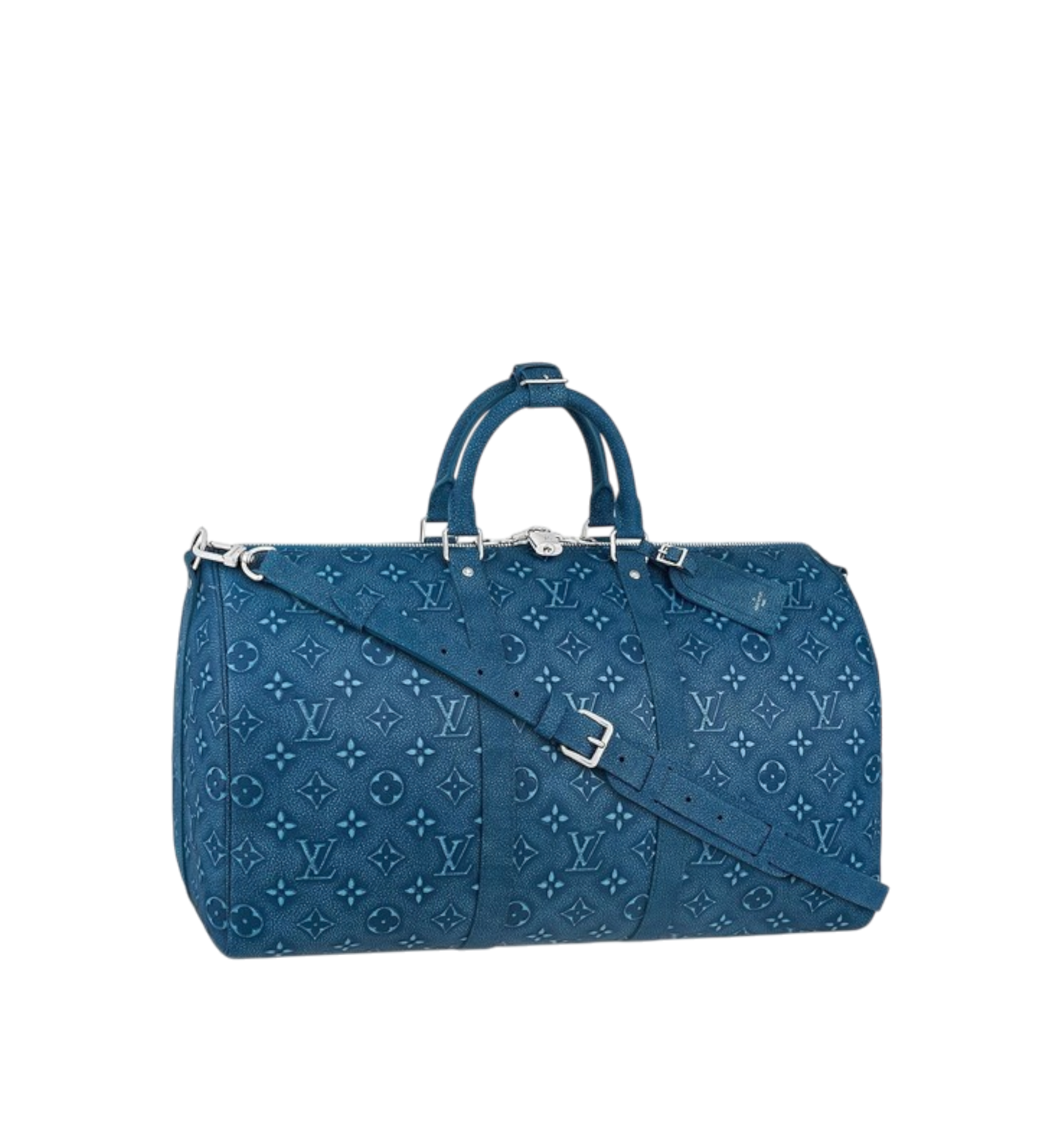 Louis Vuitton Keepall Bandoulière 50 Cow Leather Blue