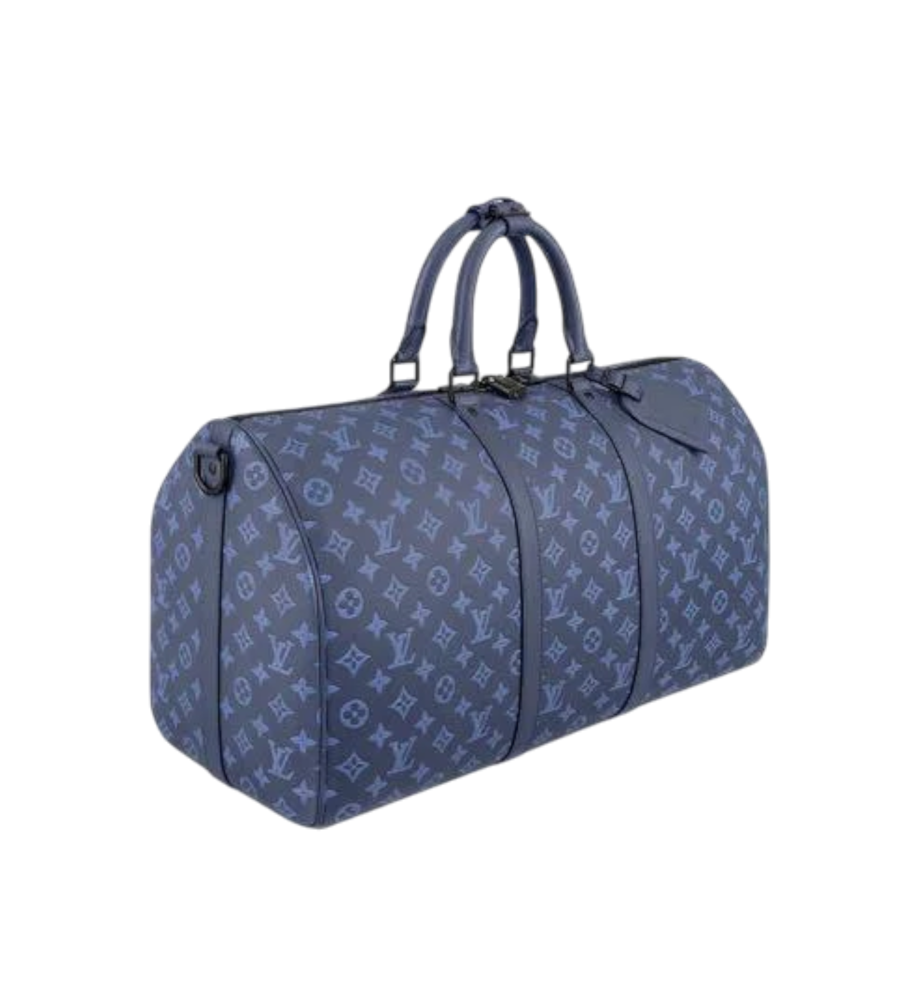Louis Vuitton Calfskin Monogram Shadow Keepall Bandouliere 50 Navy