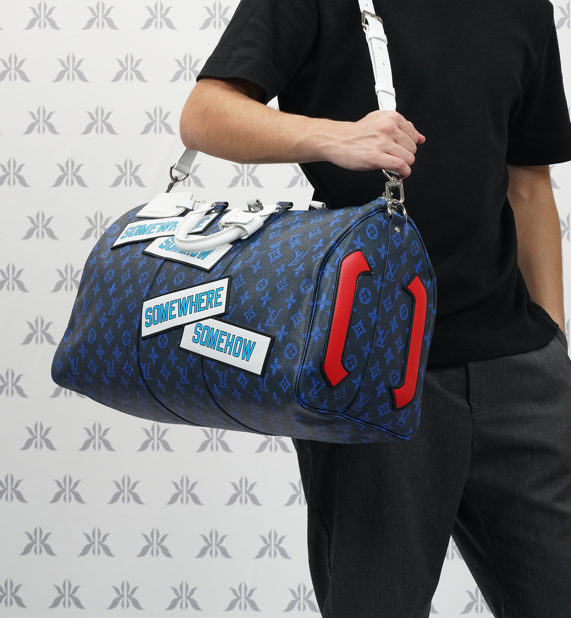 Louis Vuitton Keepall Bandouliere 50 Monogram Blue