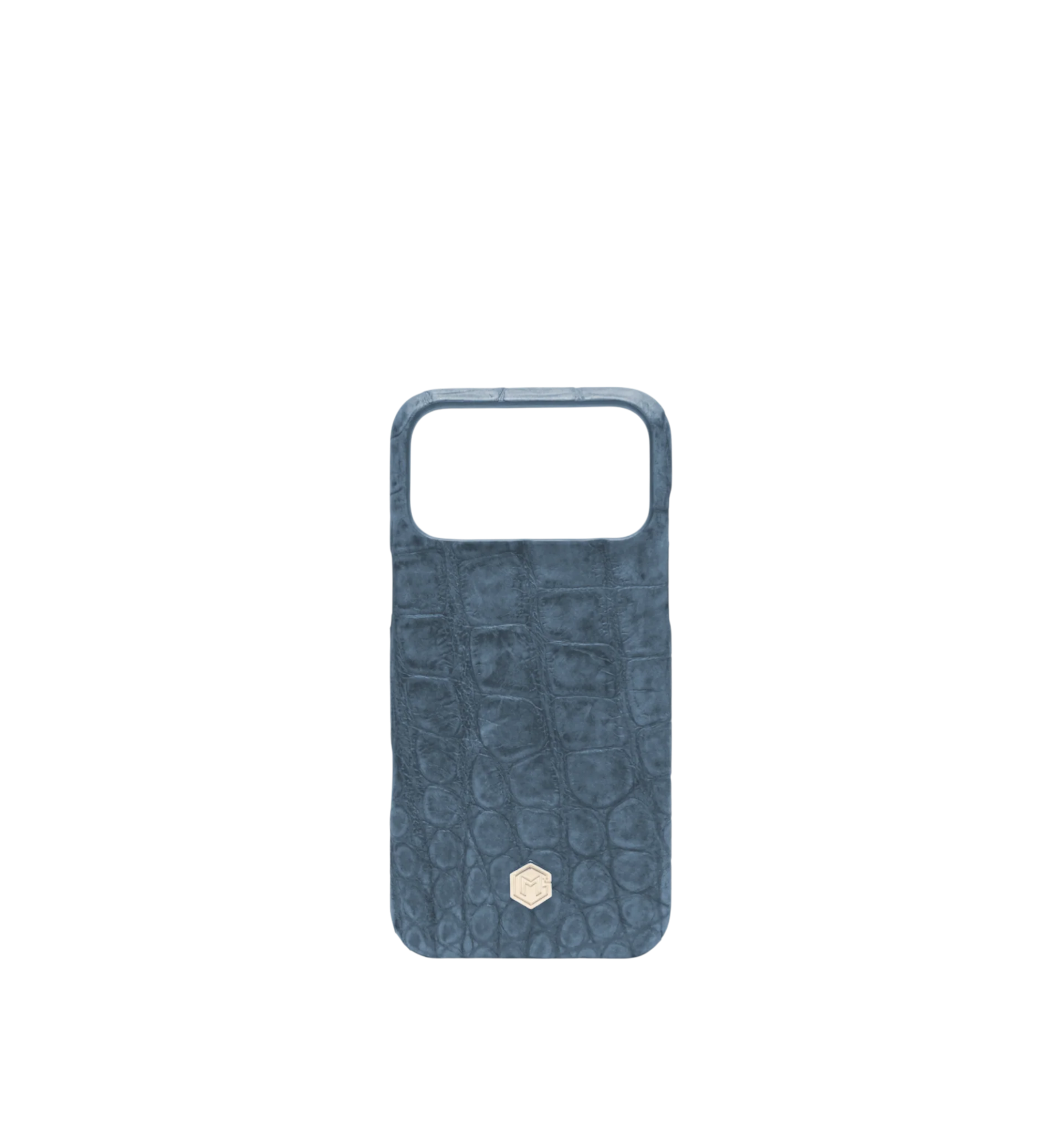 Marina De Golle Crocodile Leather Phone Case Blue Grey 17 Pro Max
