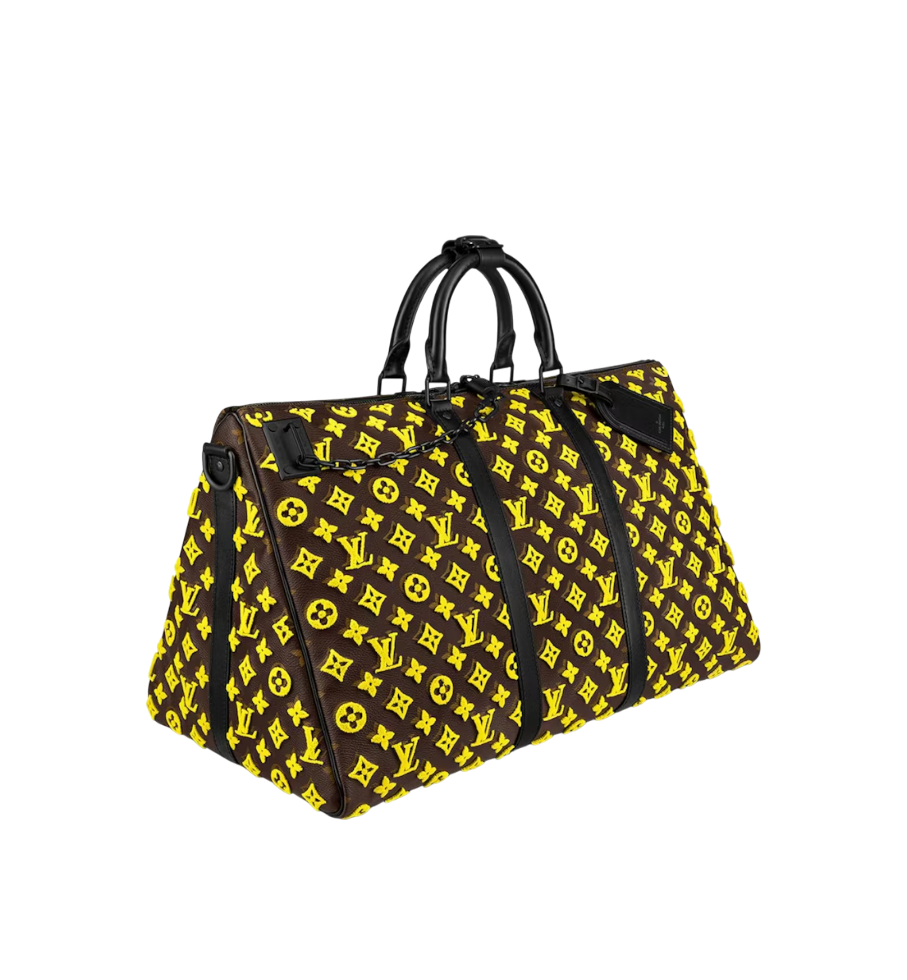 Louis Vuitton Monogram Tuffetage Keepall Triangle Bandouliere 50 Yellow