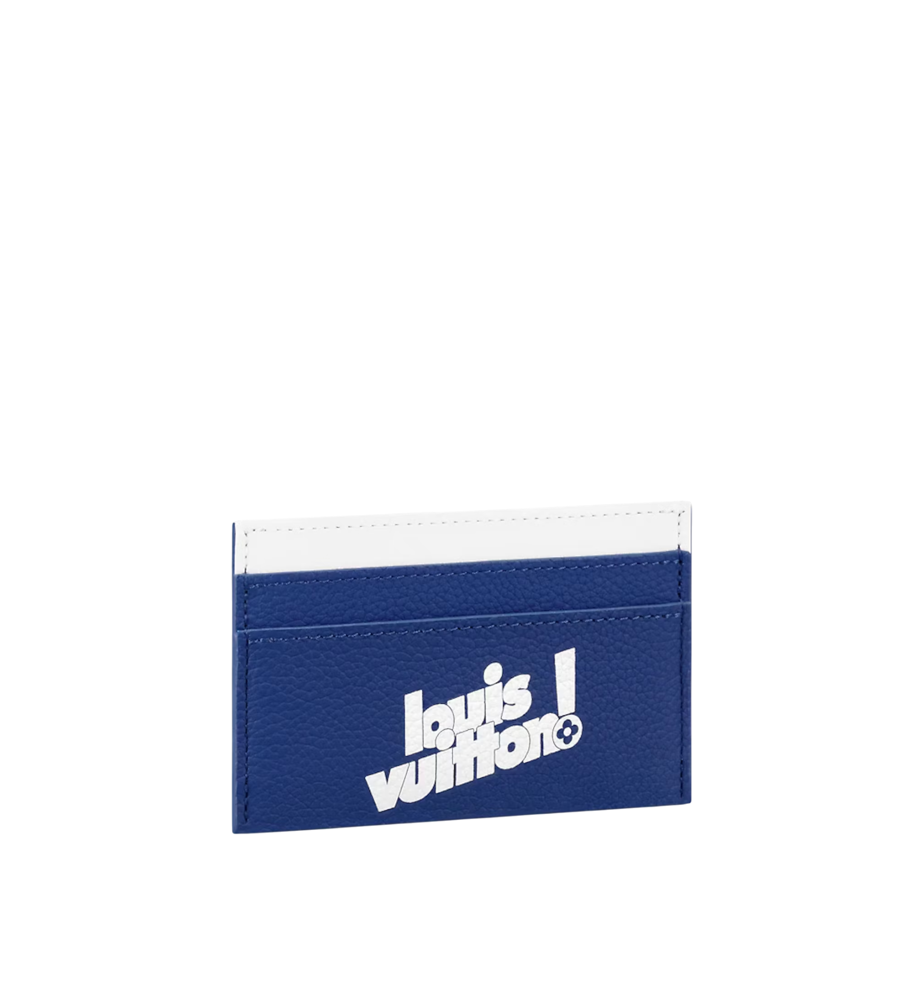 Louis Vuitton Virgil Abloh Blue And White Cowhide Everyday Double Card Holder 2021
