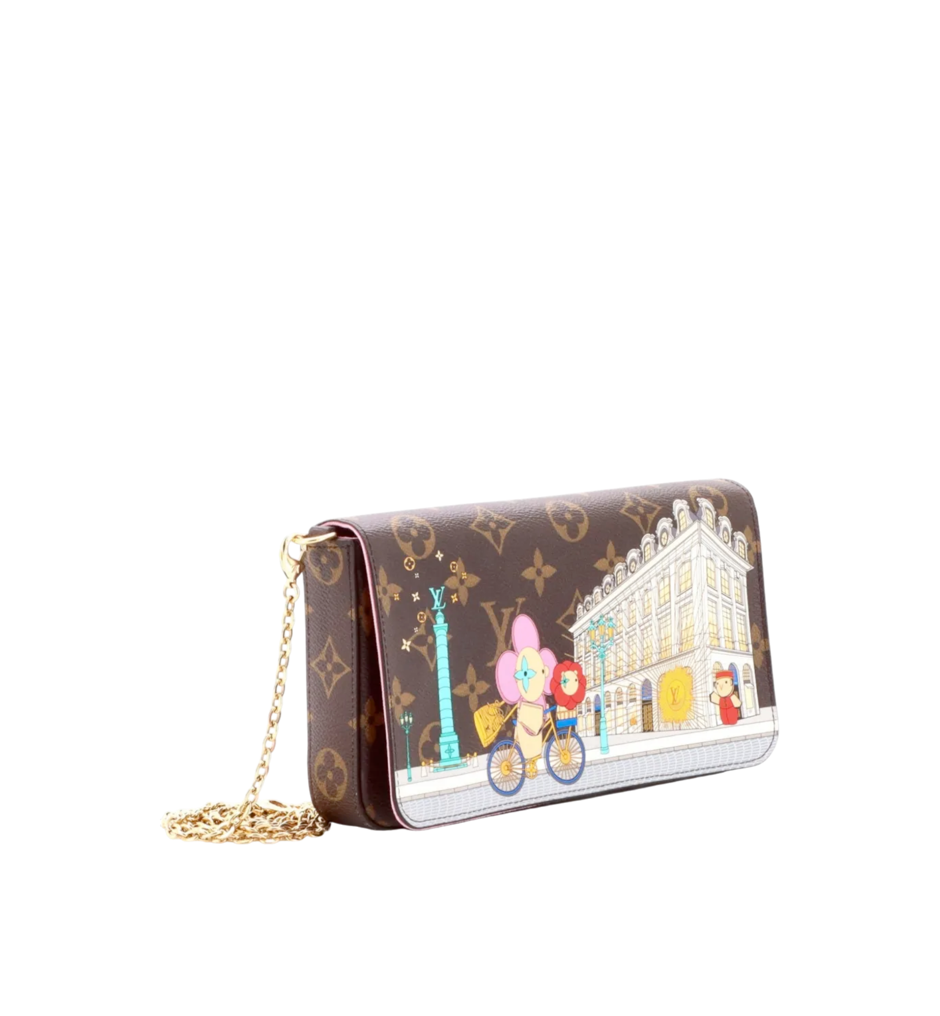 Louis Vuitton Félicie Pochette Vivienne Holiday Monogram Canvas/Pink