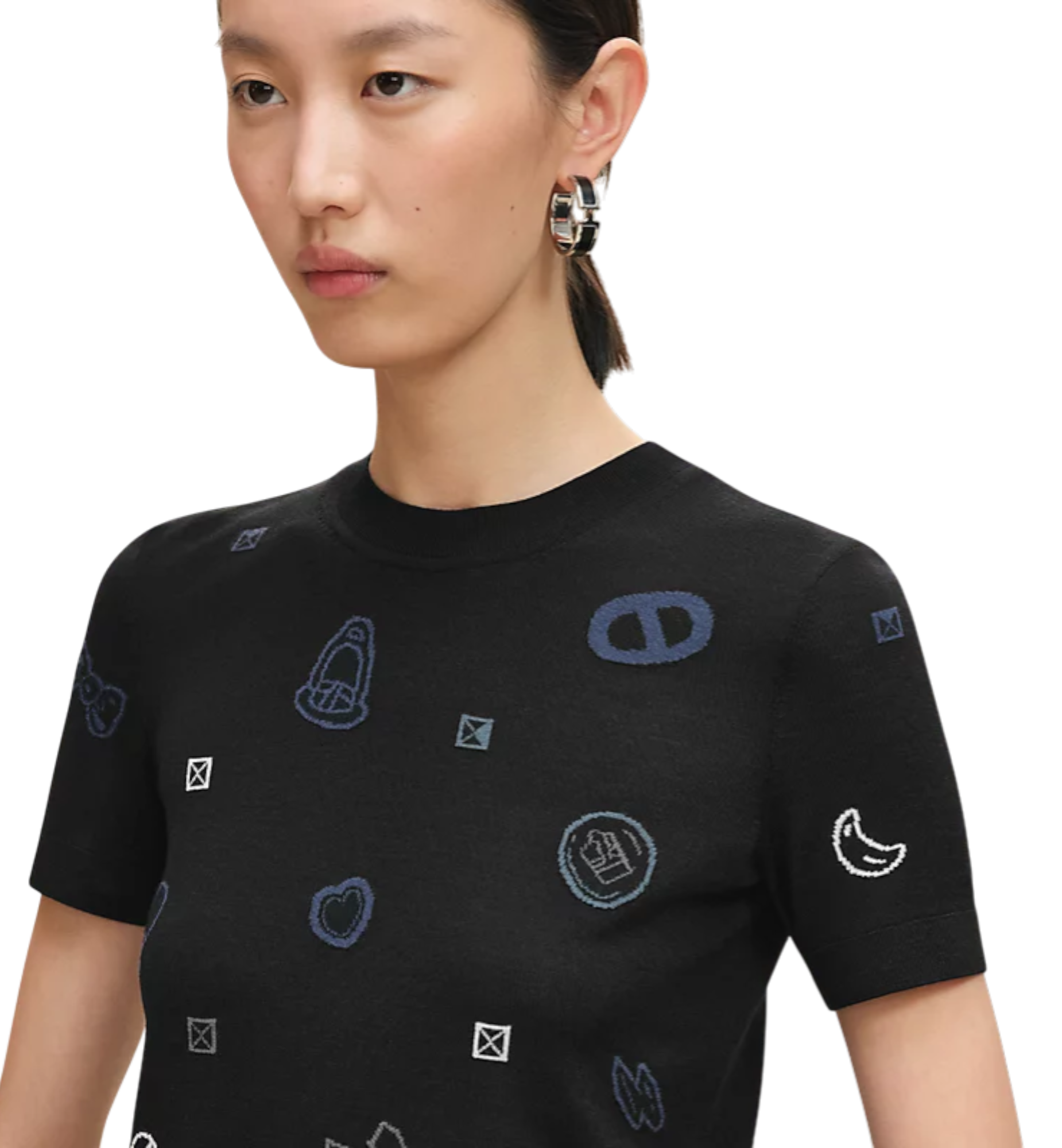 Hermès "Candy Libris" Short-sleeve Sweater Noir