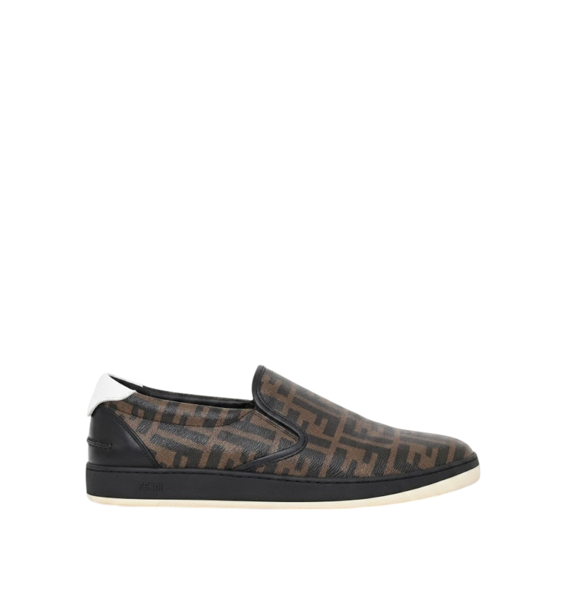 Fendi FF Slip Sneakers Zucca Brown