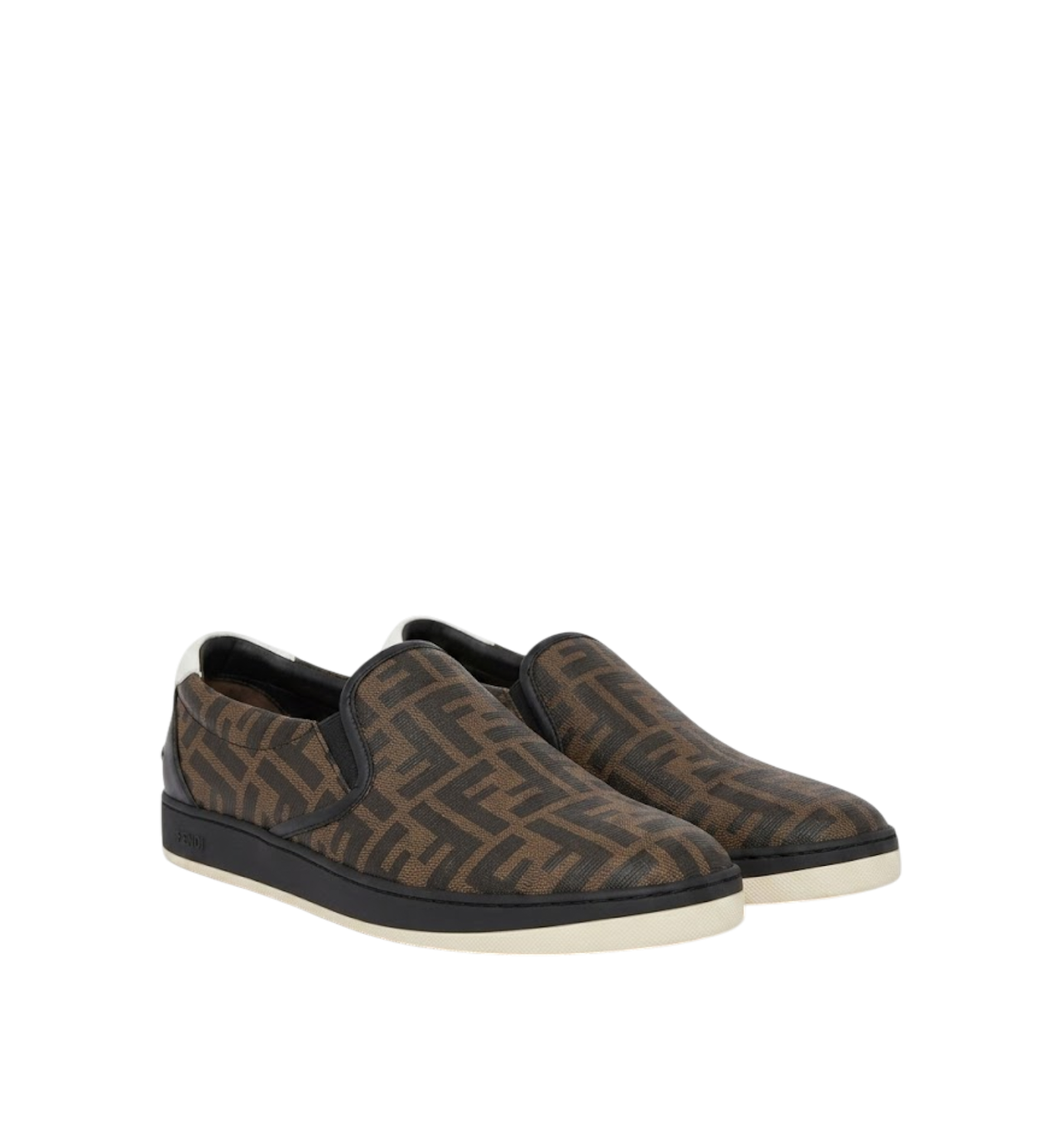 Fendi FF Slip Sneakers Zucca Brown