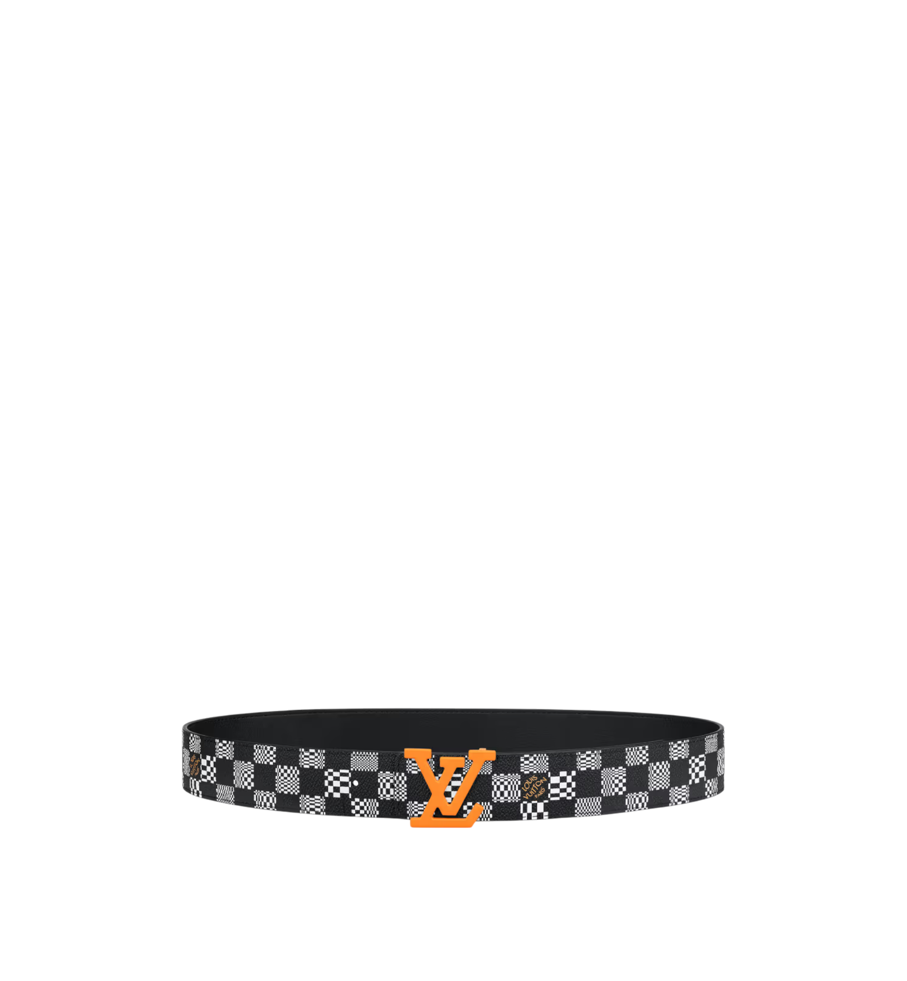 Louis Vuitton Belt Damier Distorted Reversible Black & Orange