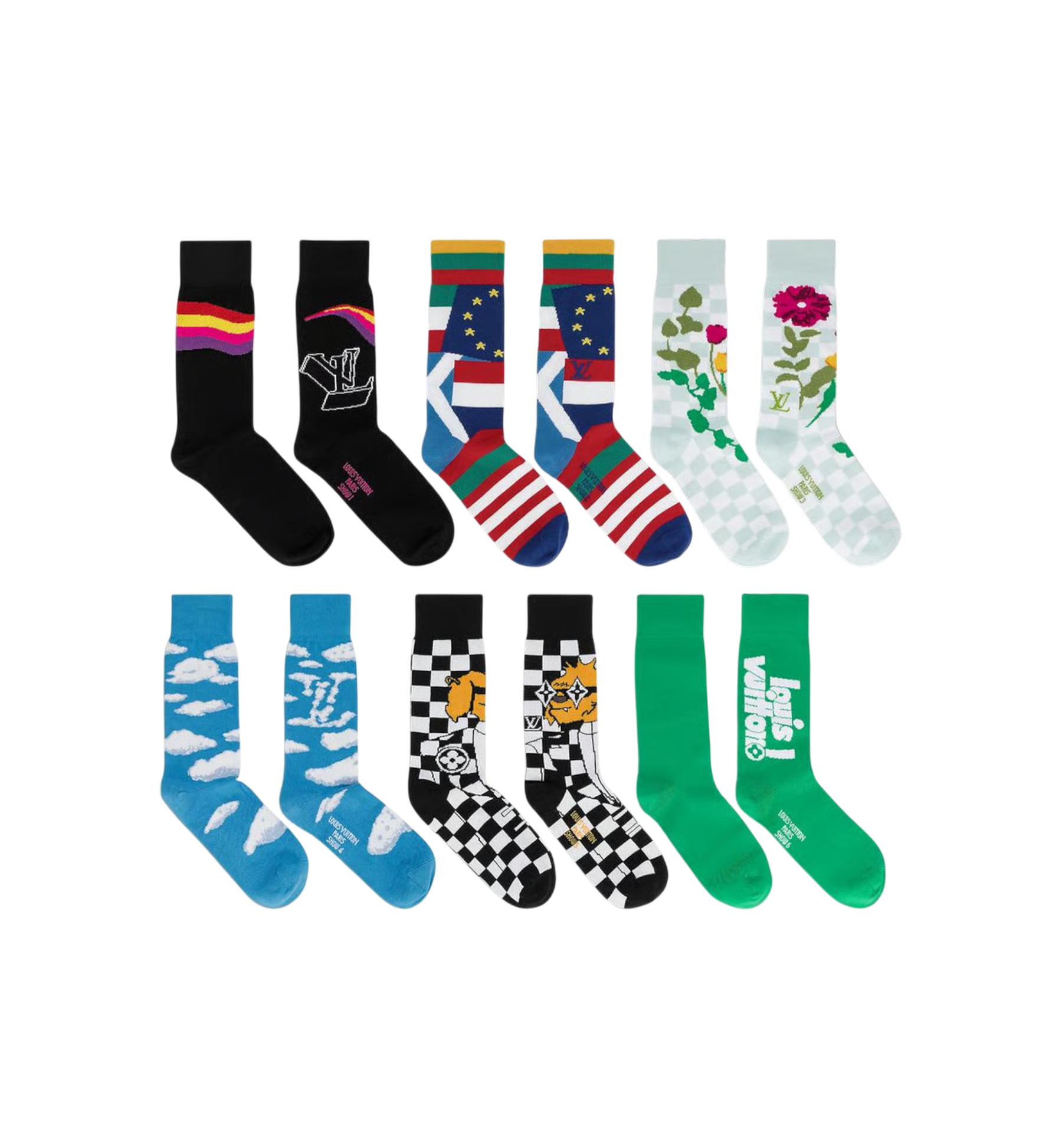 Louis Vuitton Acrylic Monogram Box Socks
