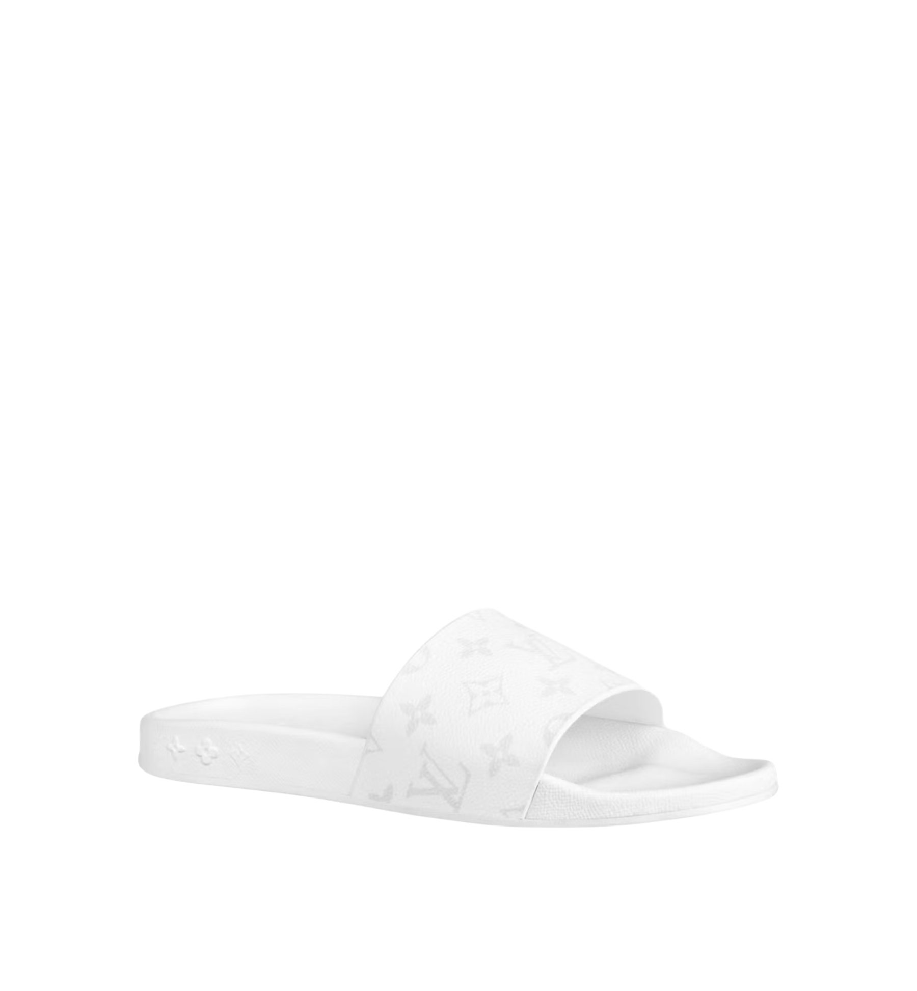 LOUIS VUITTON RUBBER MONOGRAM SLIDERS WHITE MEN