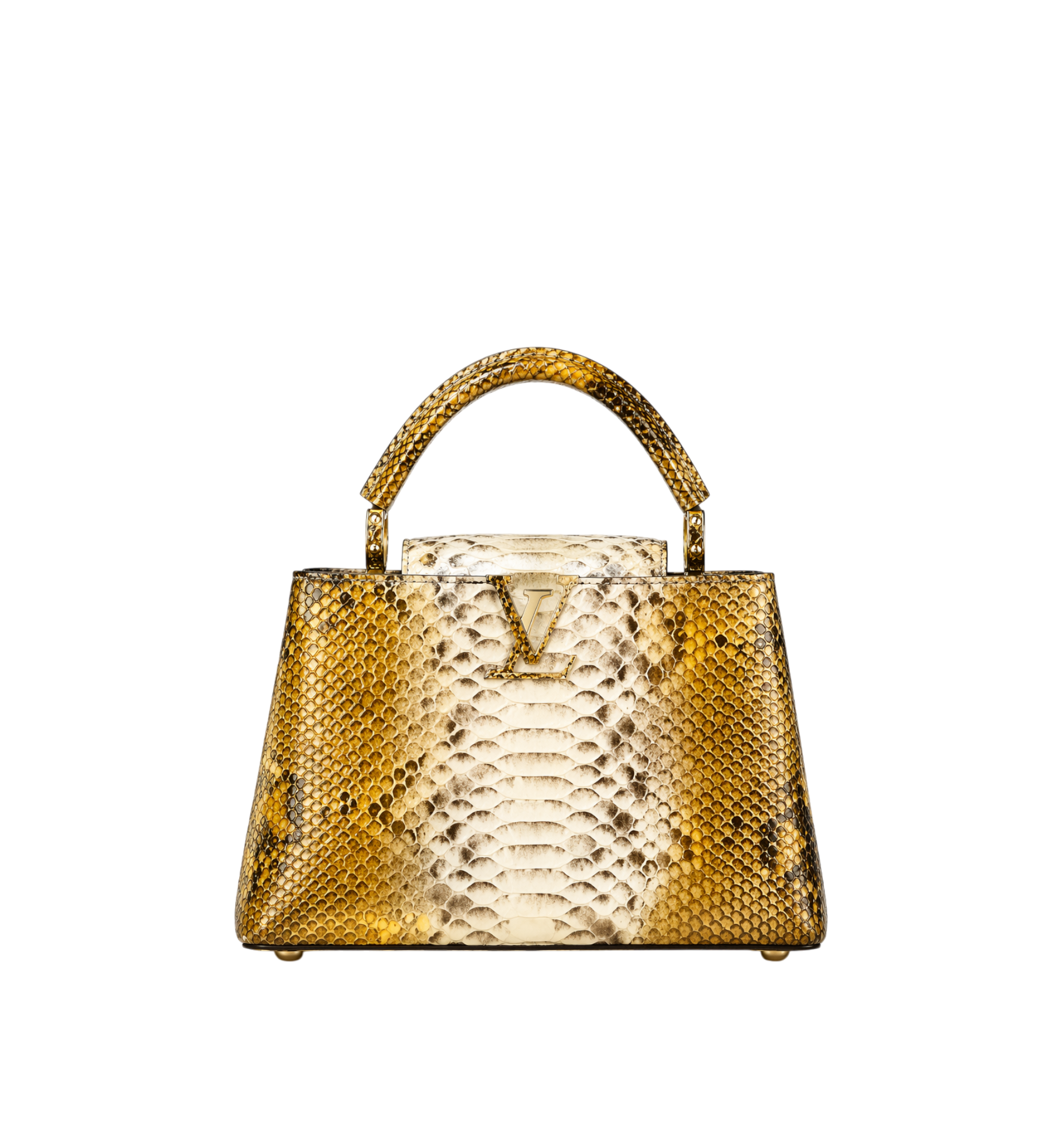 Louis Vuitton Capucines BB Exotic Python Noir Metallic Gold