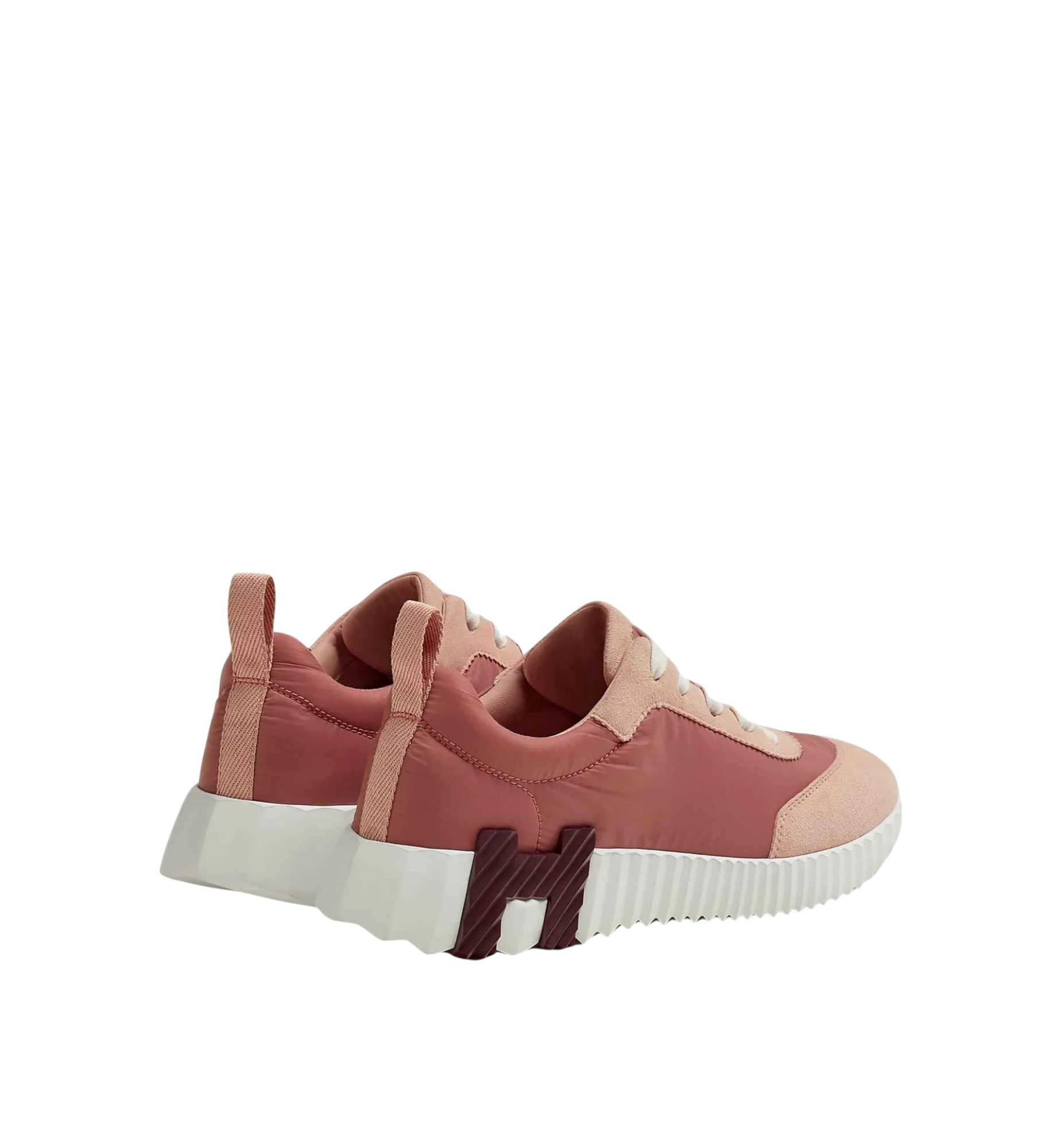 Hermès Bouncing Sneaker Rose Opaline Parachute Fabric Suede
