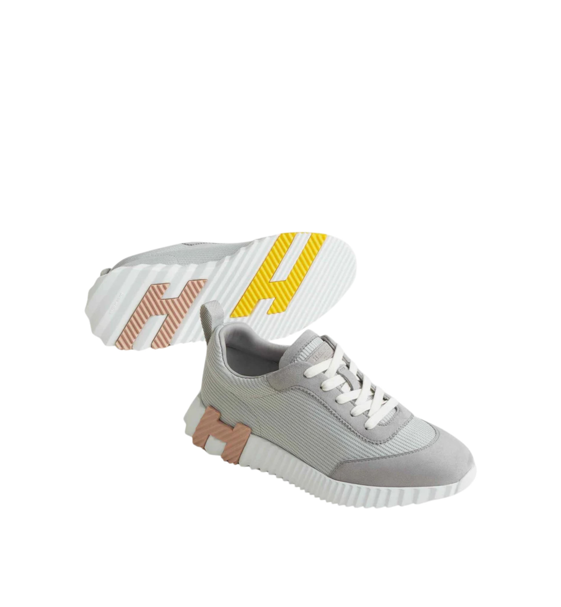 Hermès Bouncing Sneaker "Gris Temperance With Yellow"