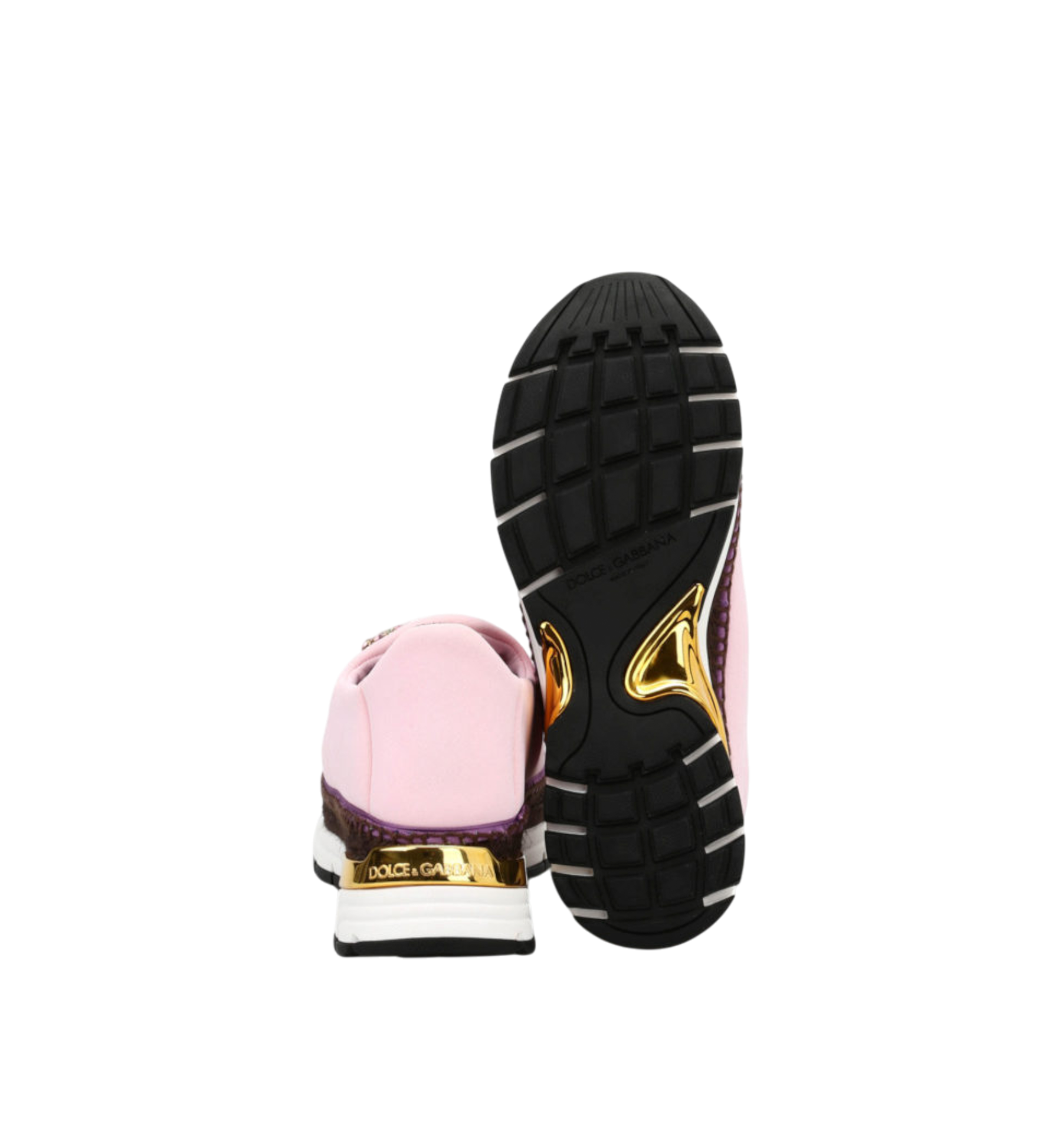 Dolce & Gabbana Neoprene Slip On Sneaker Embellished Light Pink