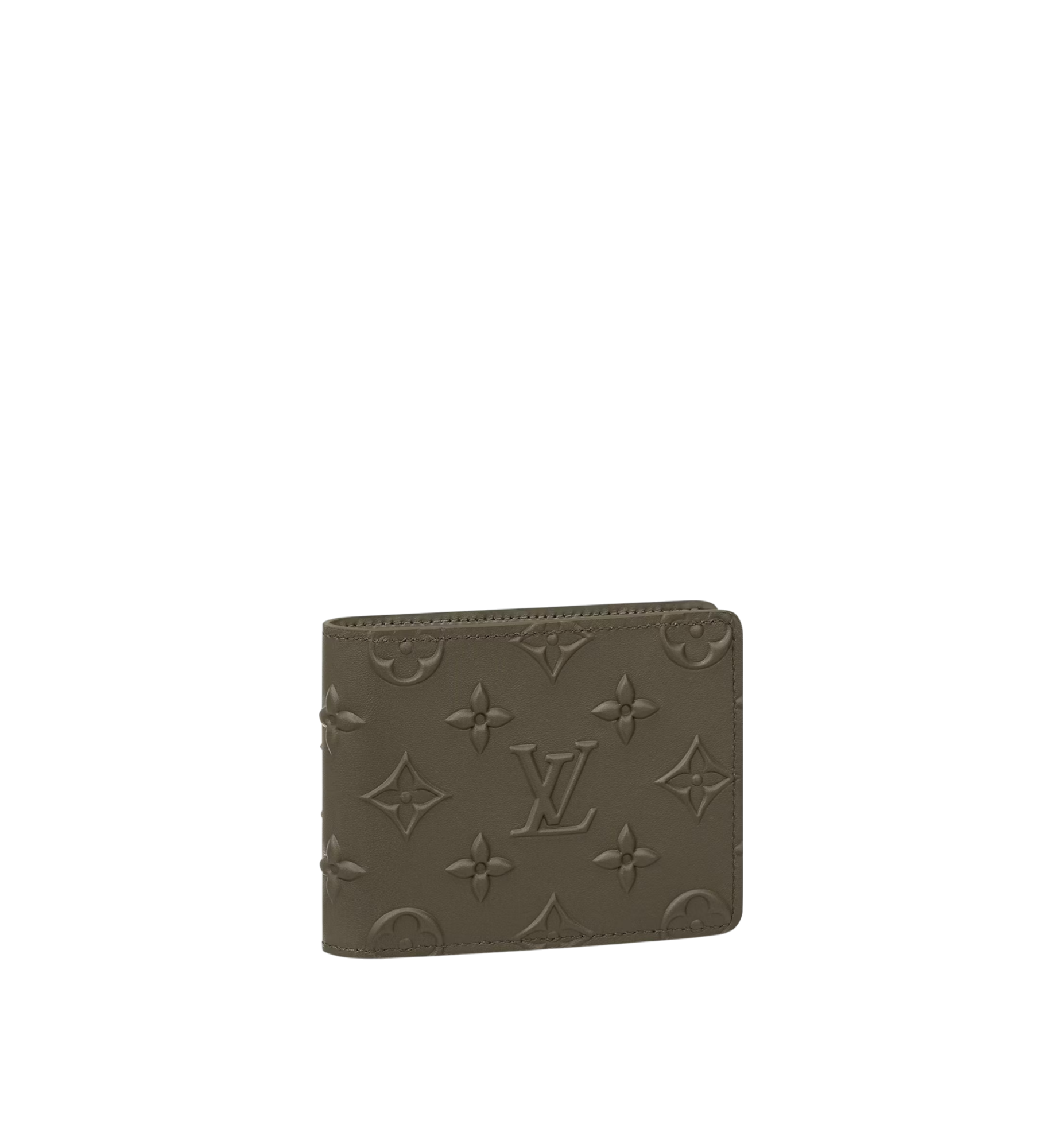 Louis Vuitton Slender Wallet Monogram Seal Khaki In Leather
