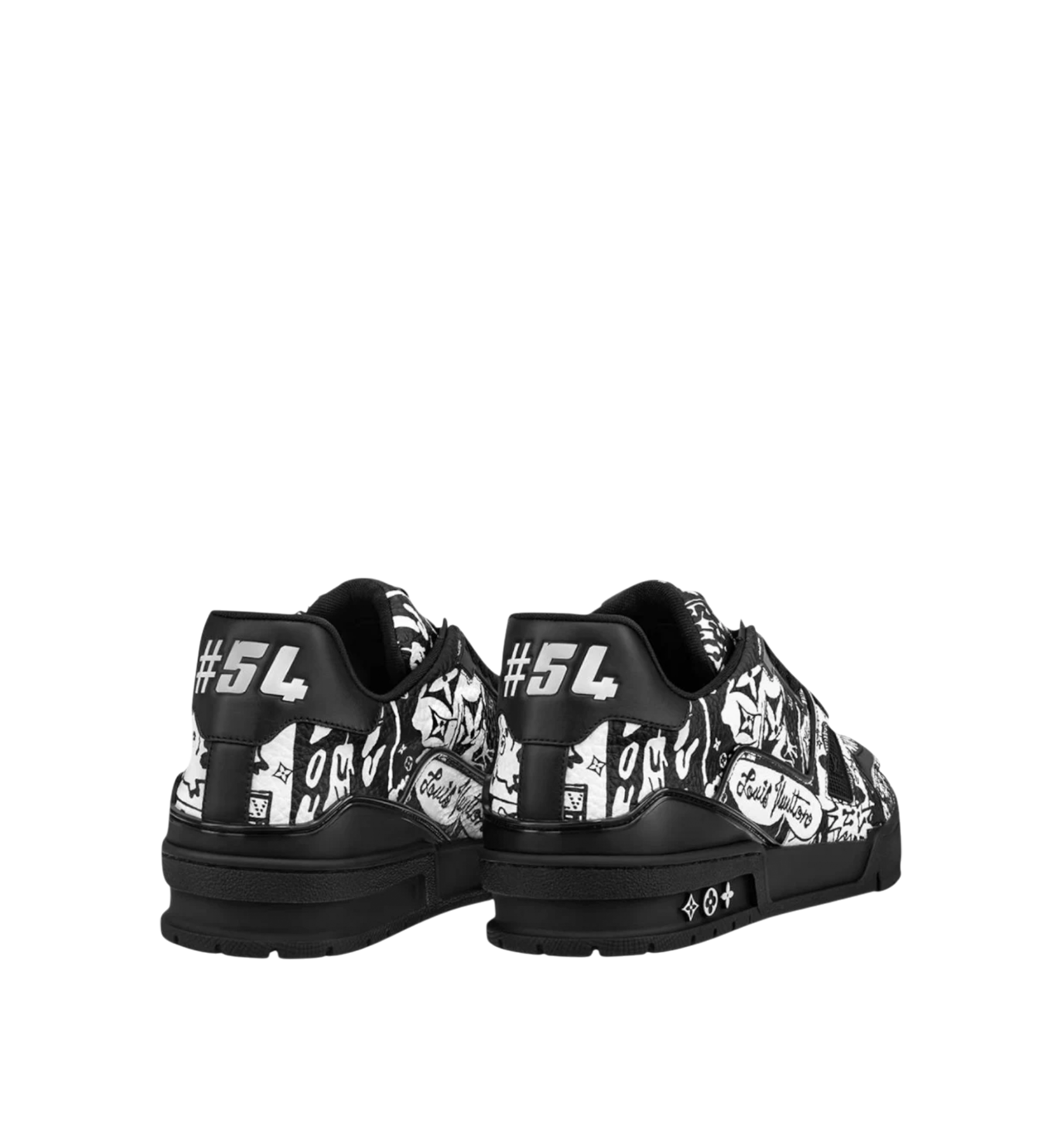 Louis Vuitton Sneaker #54 Black N White Cartoon Men