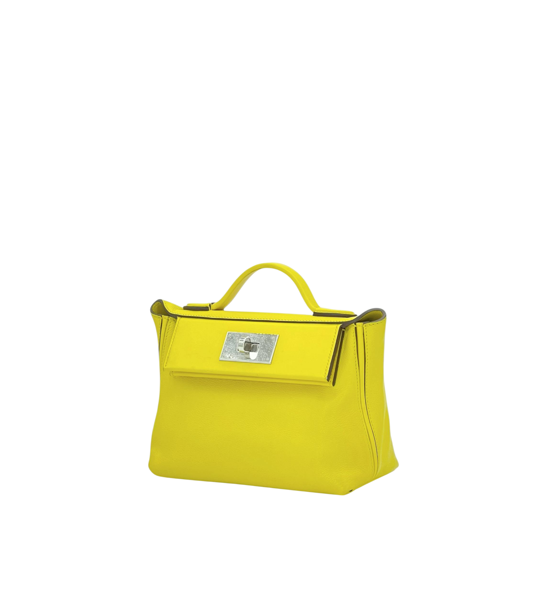 Hermès Evercolor Swift Leather Palladium Hardware Lime 24/24 Mini