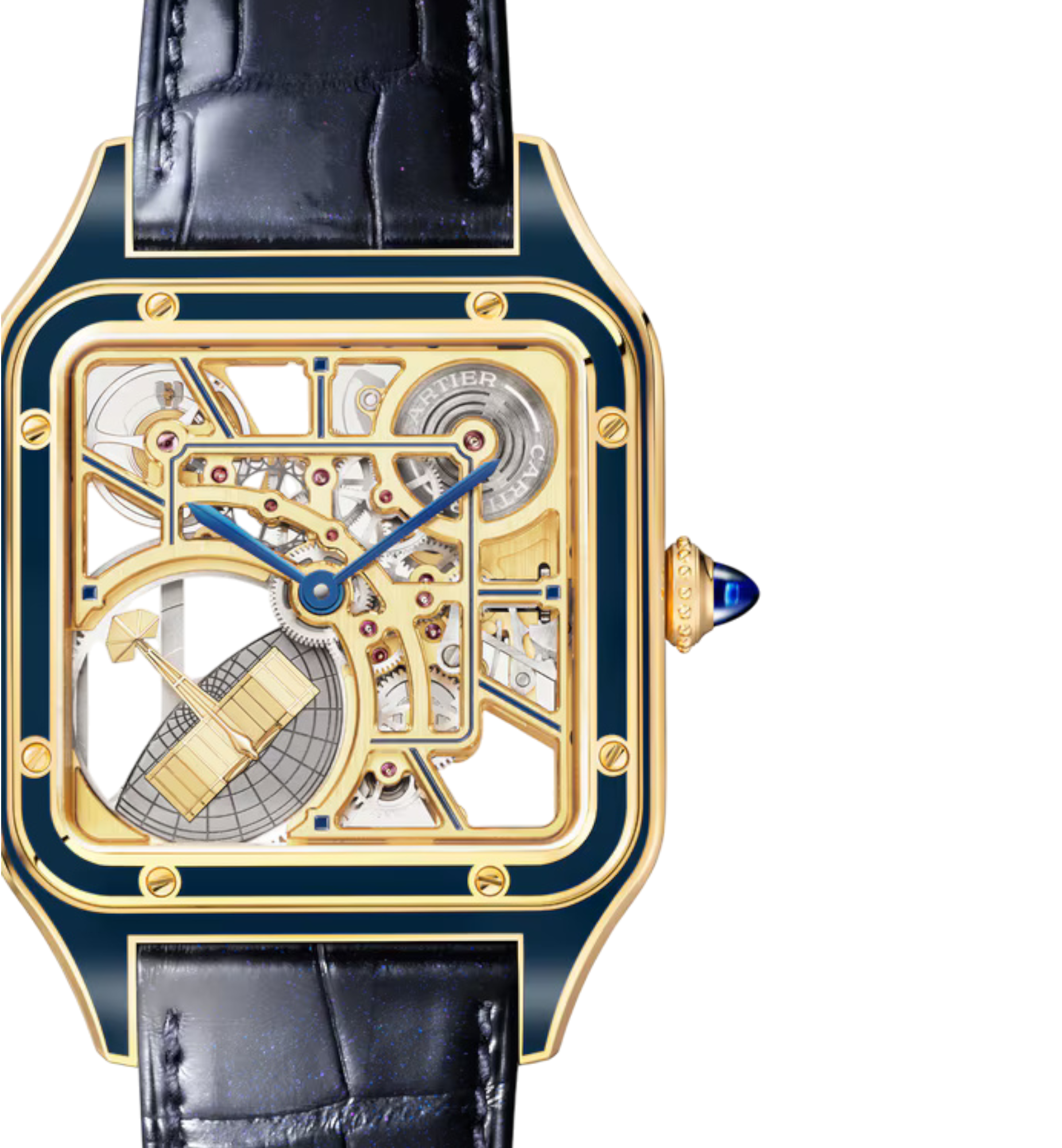 Santos-Dumont Skeleton Watch with micro-rotor Ref. WHSA0031