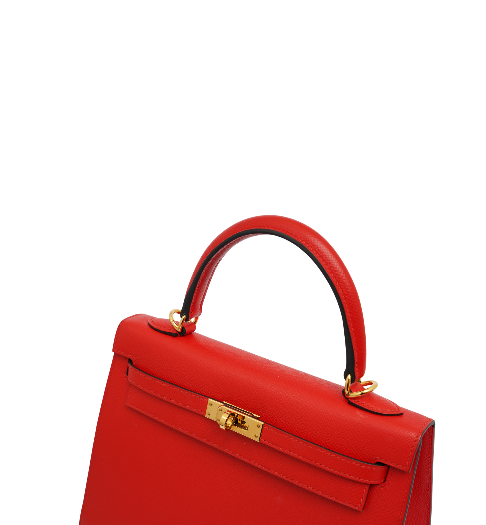 Hermès Kelly 25 Special Order Epsom Rouge de Coeur (S3) | Blue Zellige GHW