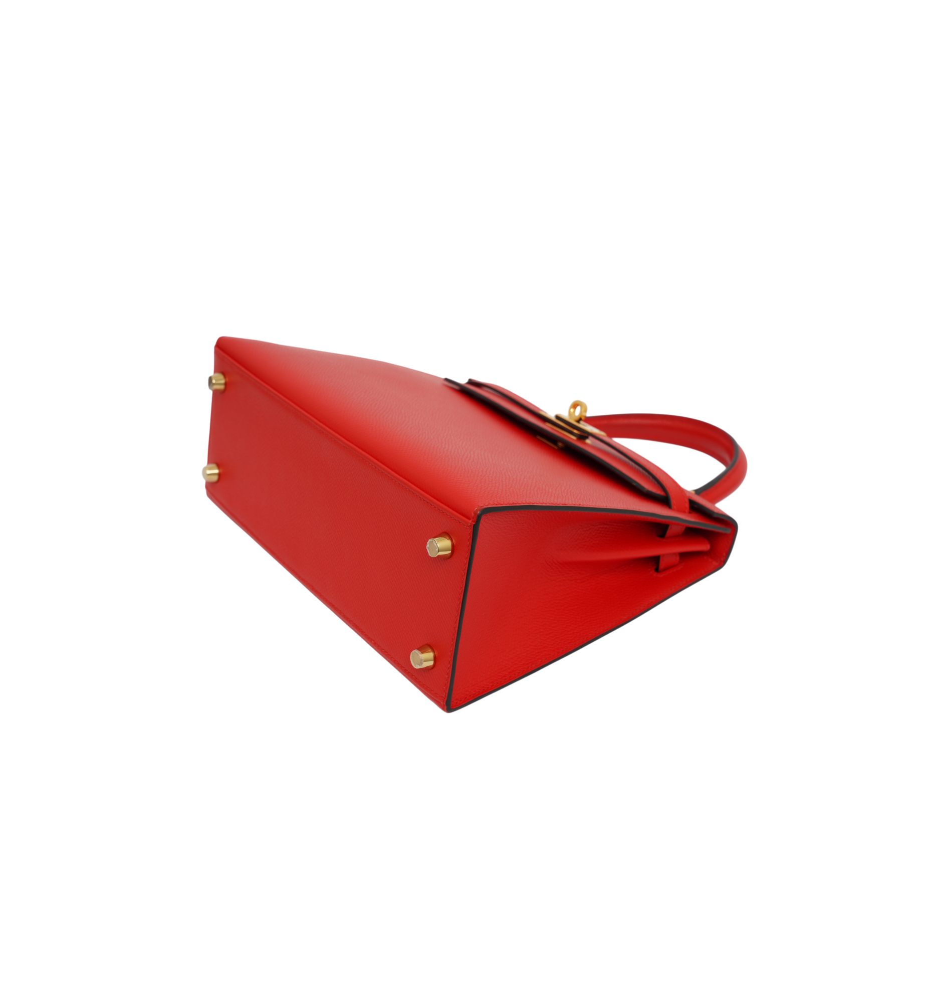 Hermès Kelly 25 Special Order Epsom Rouge de Coeur (S3) | Blue Zellige GHW