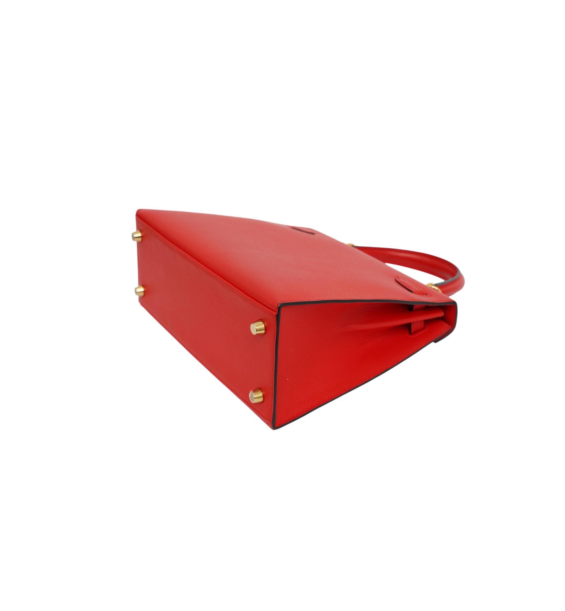 Hermès Kelly 25 Special Order Epsom Rouge de Coeur (S3) | Blue Zellige GHW