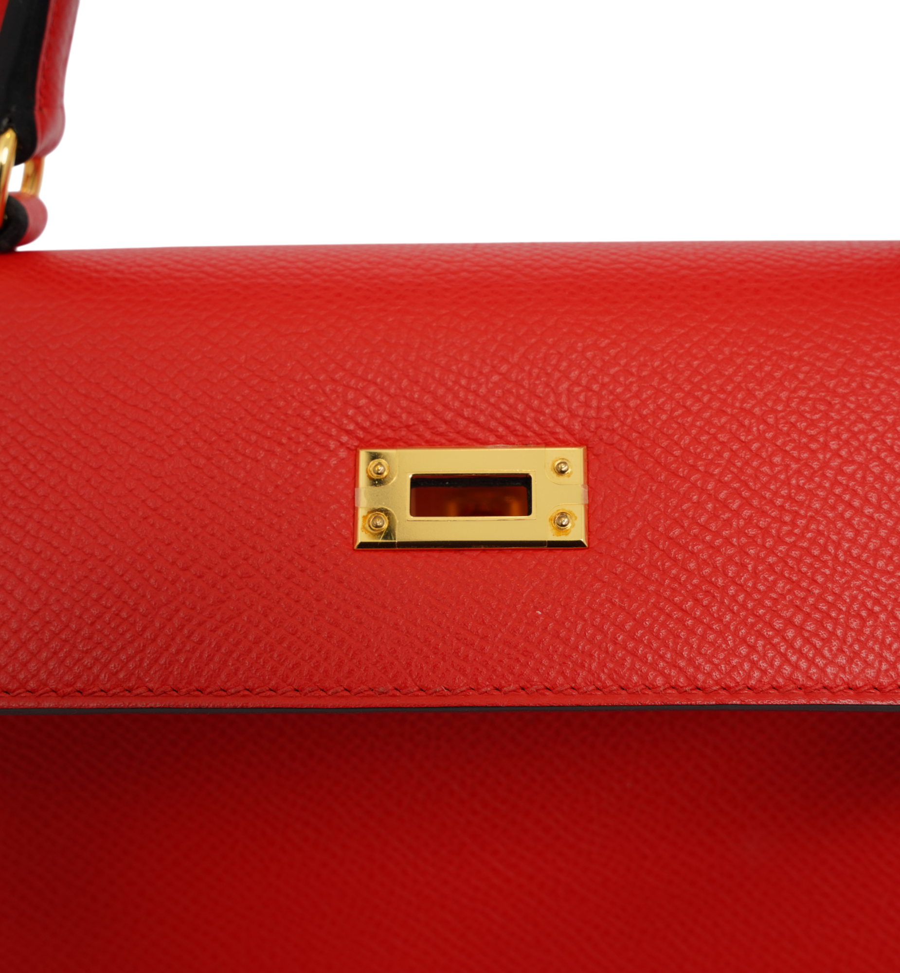 Hermès Kelly 25 Special Order Epsom Rouge de Coeur (S3) | Blue Zellige GHW