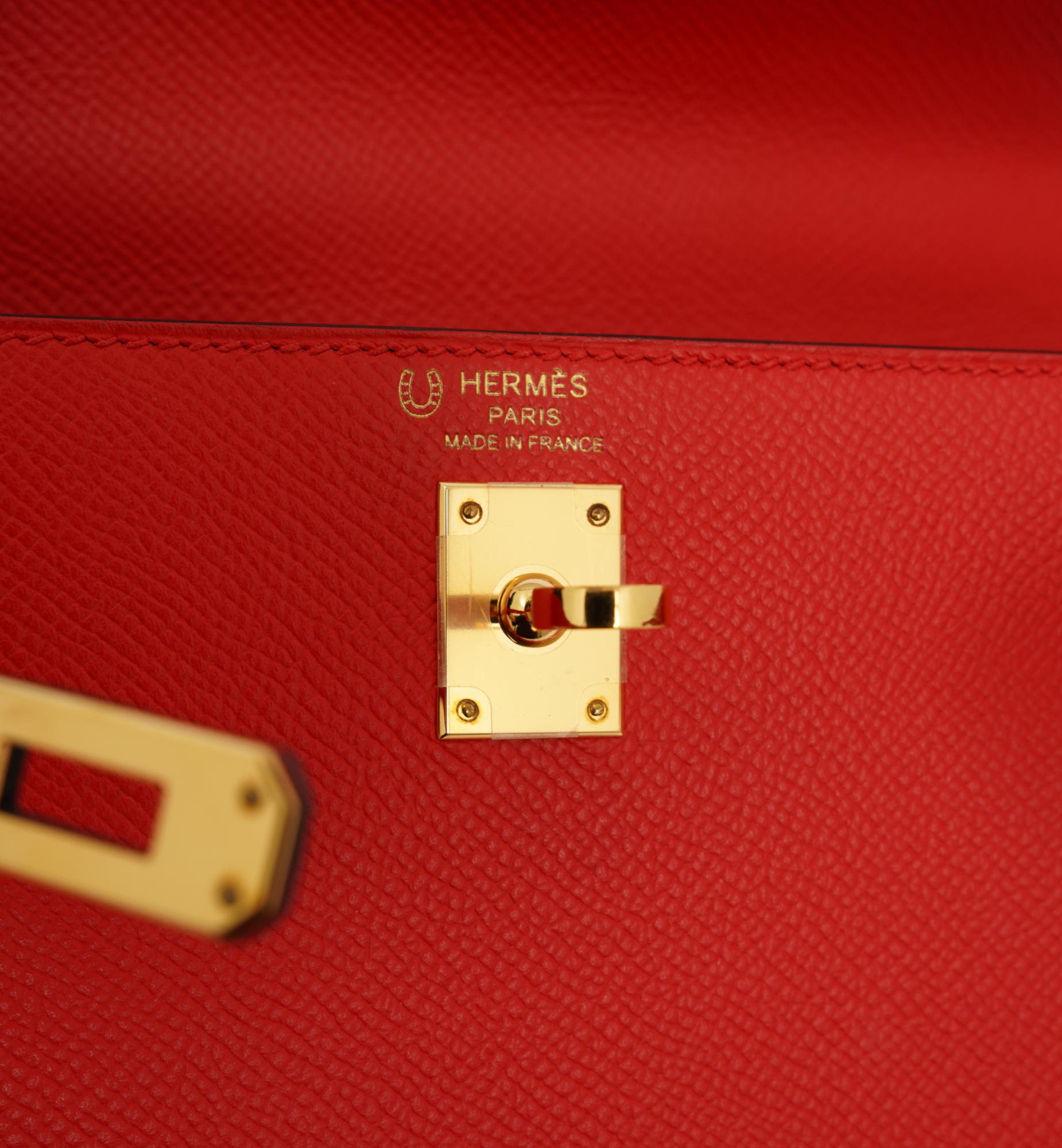 Hermès Kelly 25 Special Order Epsom Rouge de Coeur (S3) | Blue Zellige GHW