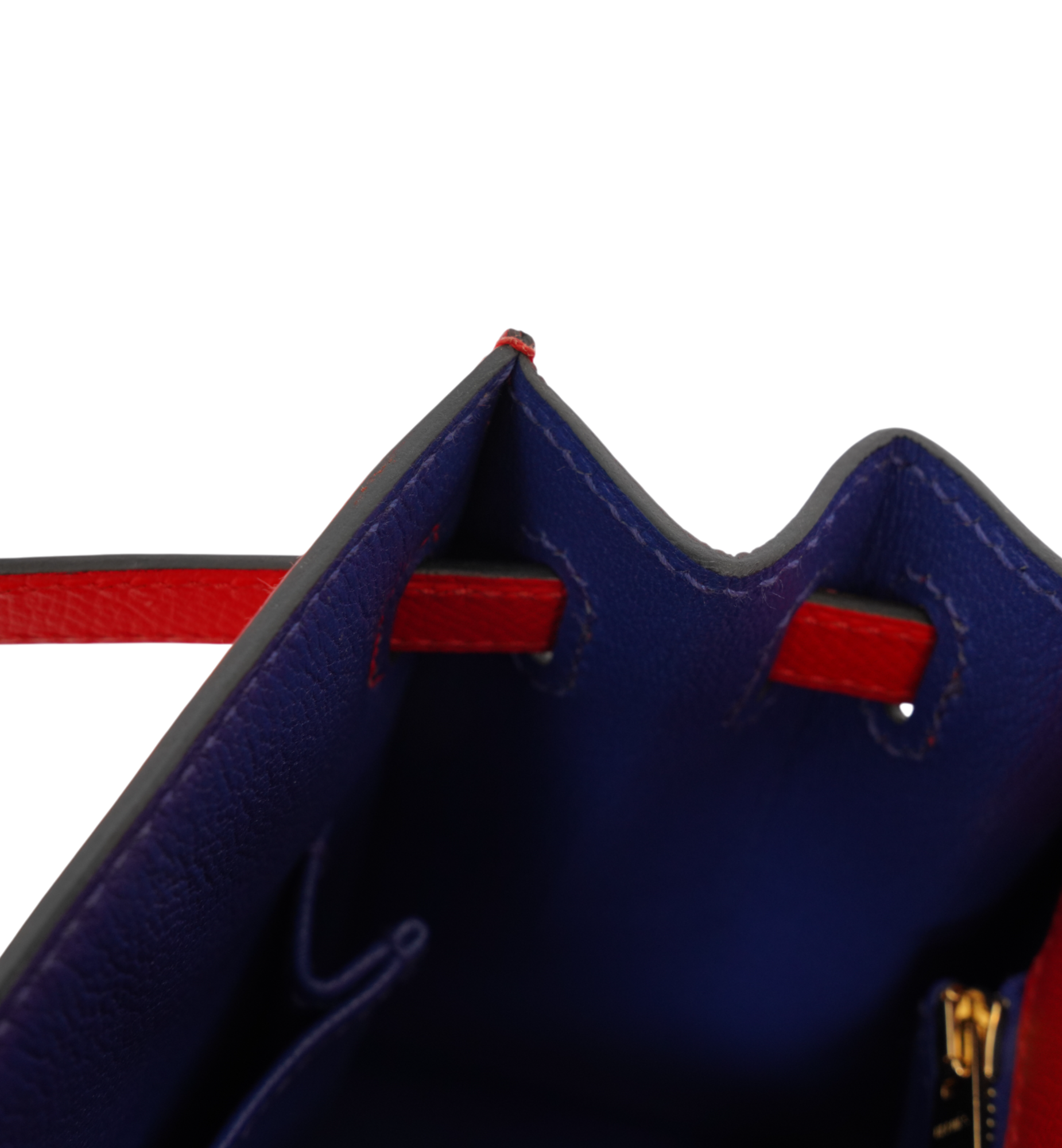 Hermès Kelly 25 Special Order Epsom Rouge de Coeur (S3) | Blue Zellige GHW