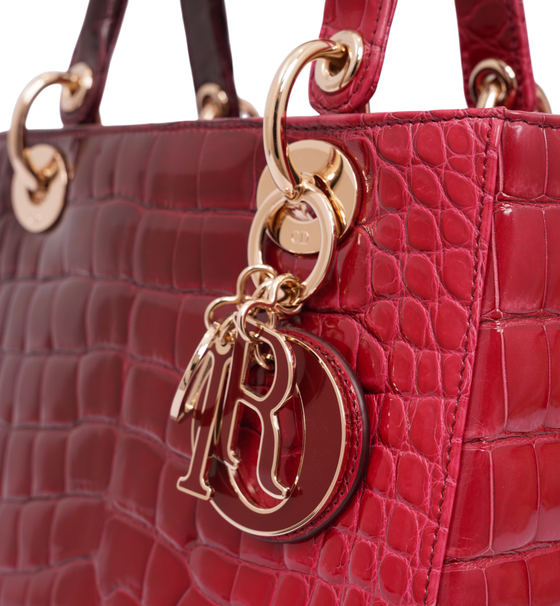 Dior Red Alligator Leather Medium Tote Bag