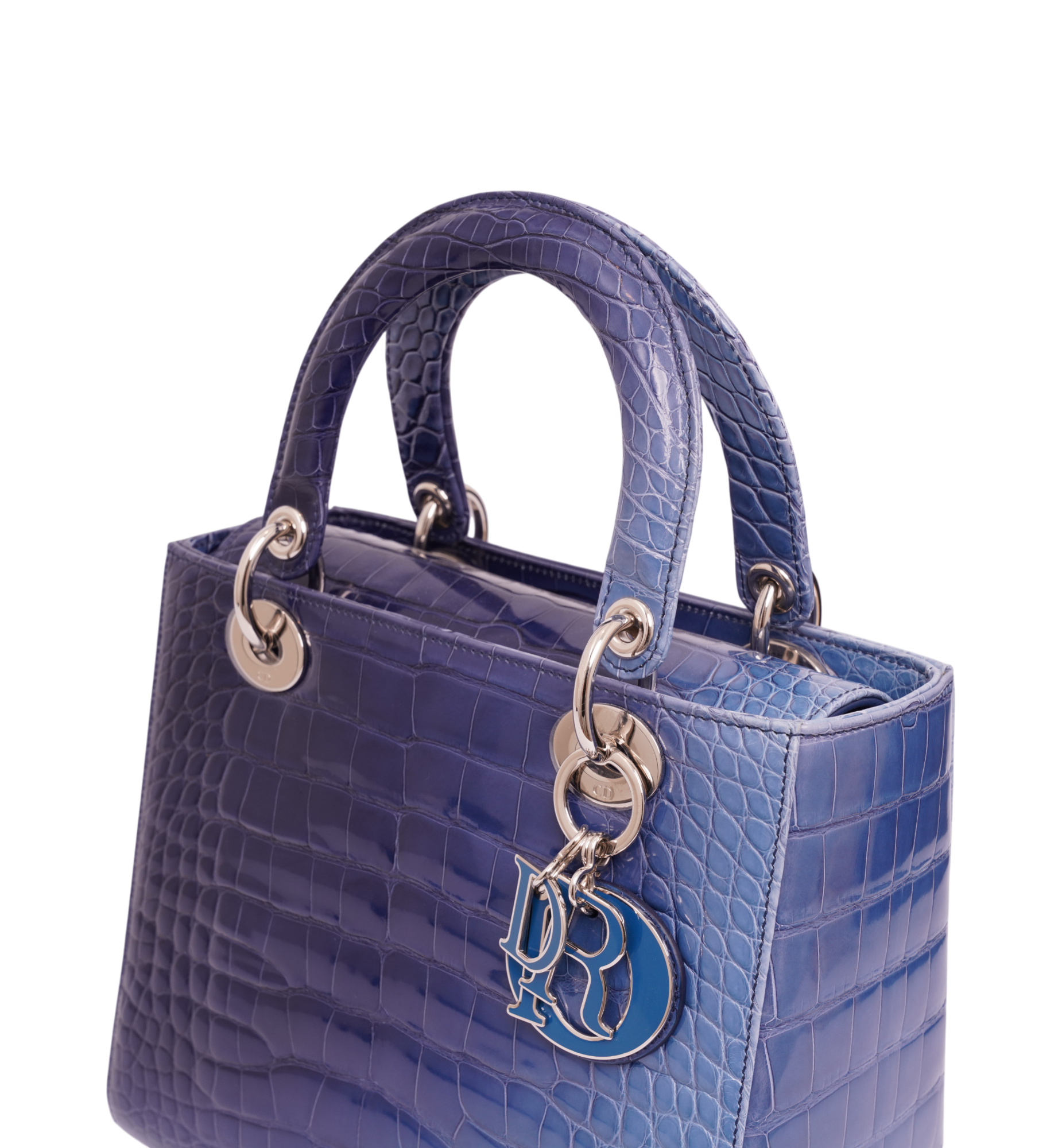 Dior Blue Alligator Leather Medium Tote Bag