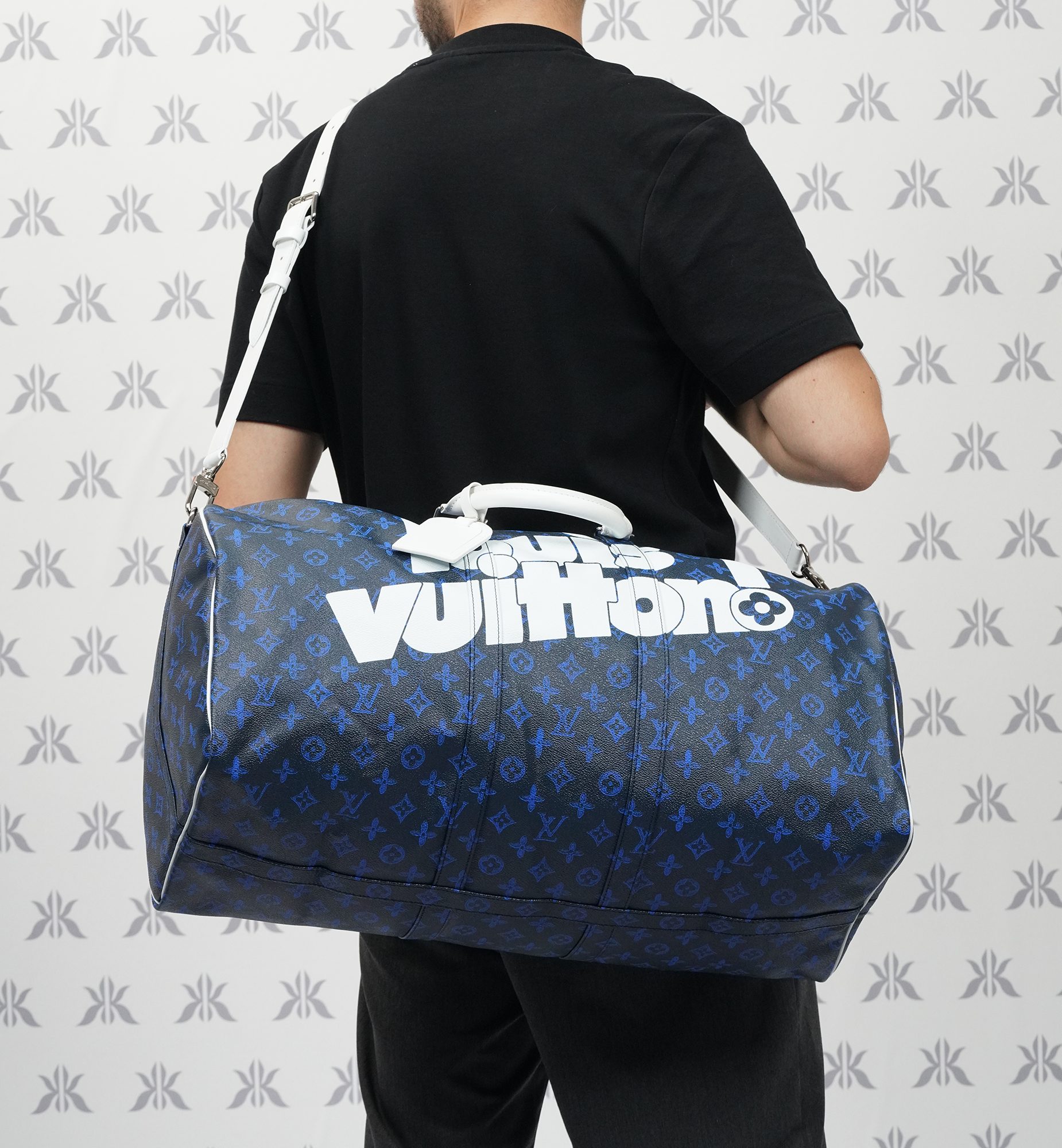Louis Vuitton Virgil Abloh Keepall Blue Vintage Monogram