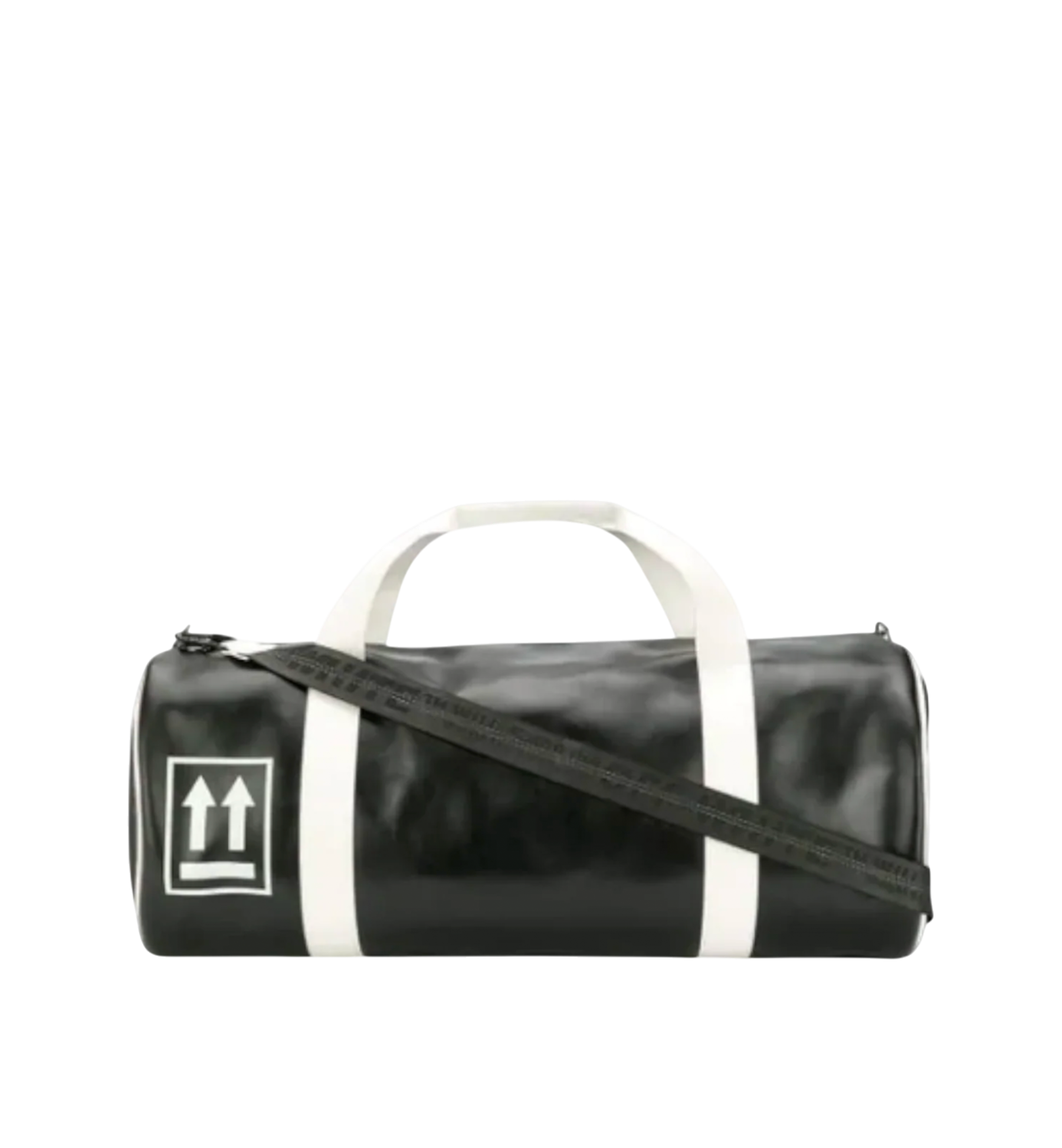 OFF-WHITE ARROW LOGO DUFFLE BAG IN BLACK