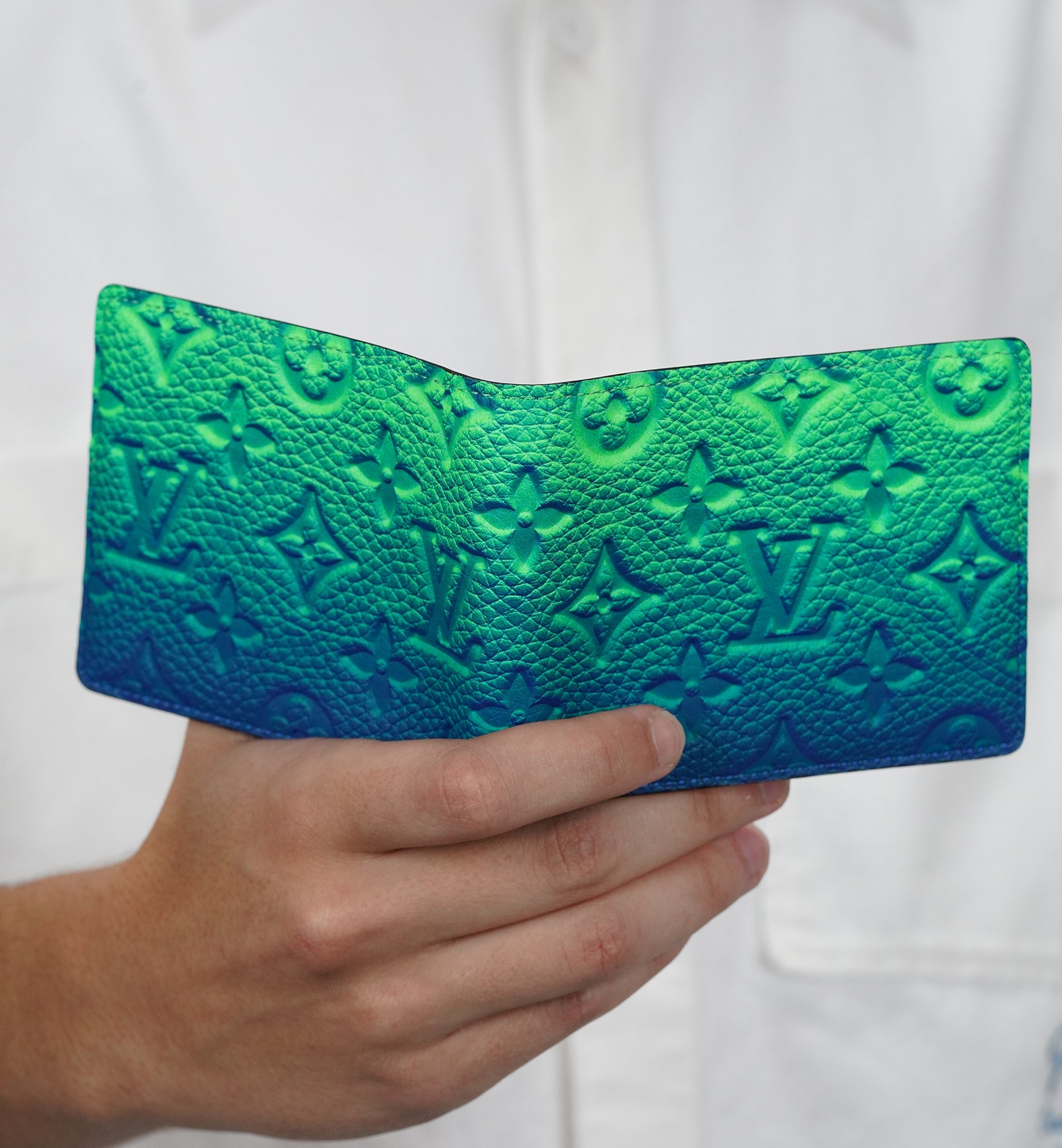 Louis Vuitton Slender Wallet Illusion Green Blue