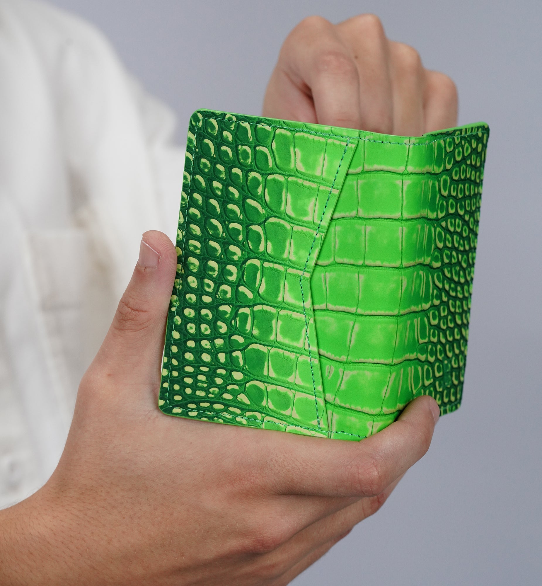 Louis Vuitton Crocodilean Matte Pocket Organizer Gradient Fluo Green