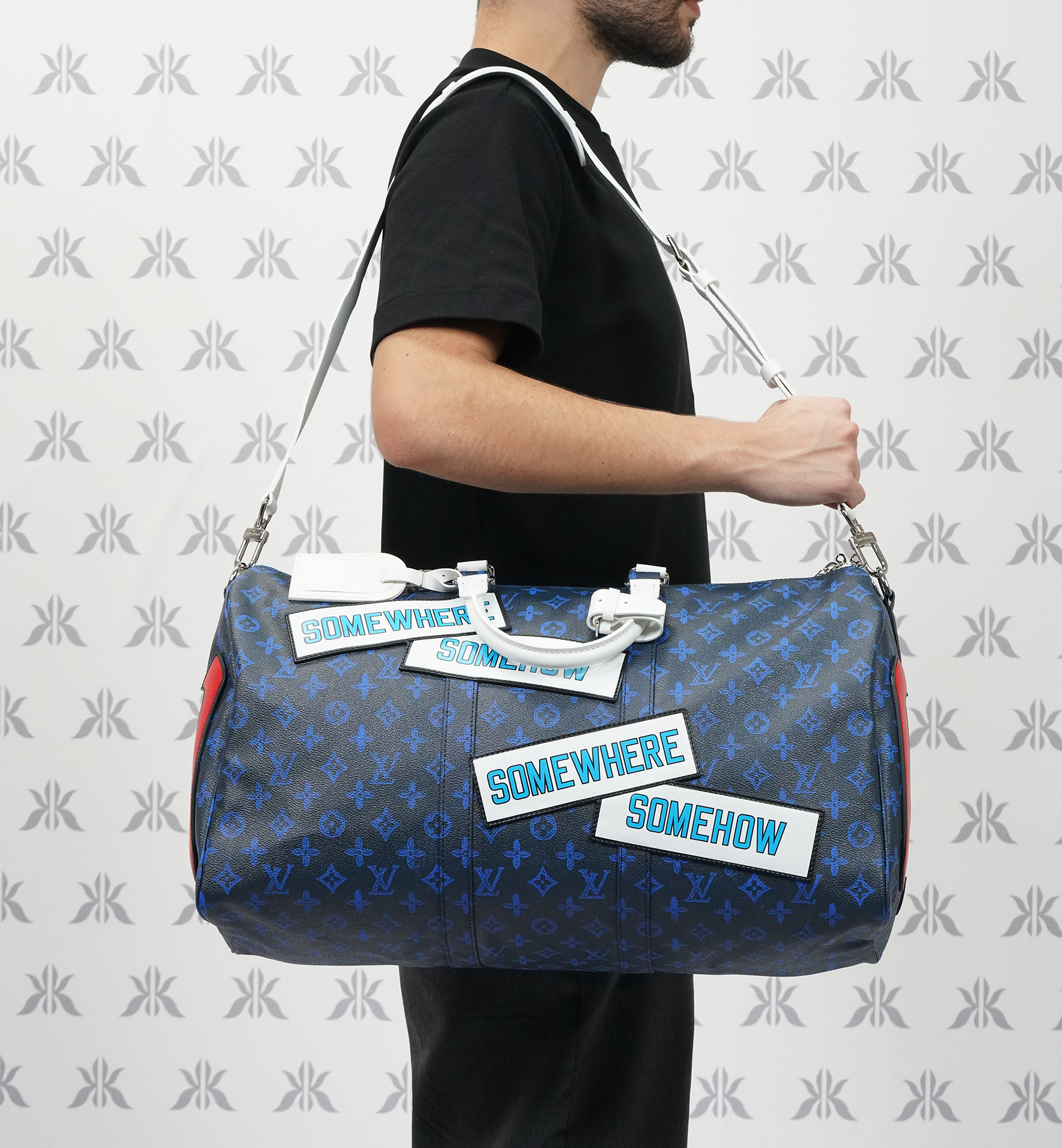 Louis Vuitton Keepall Bandouliere 50 Monogram Blue