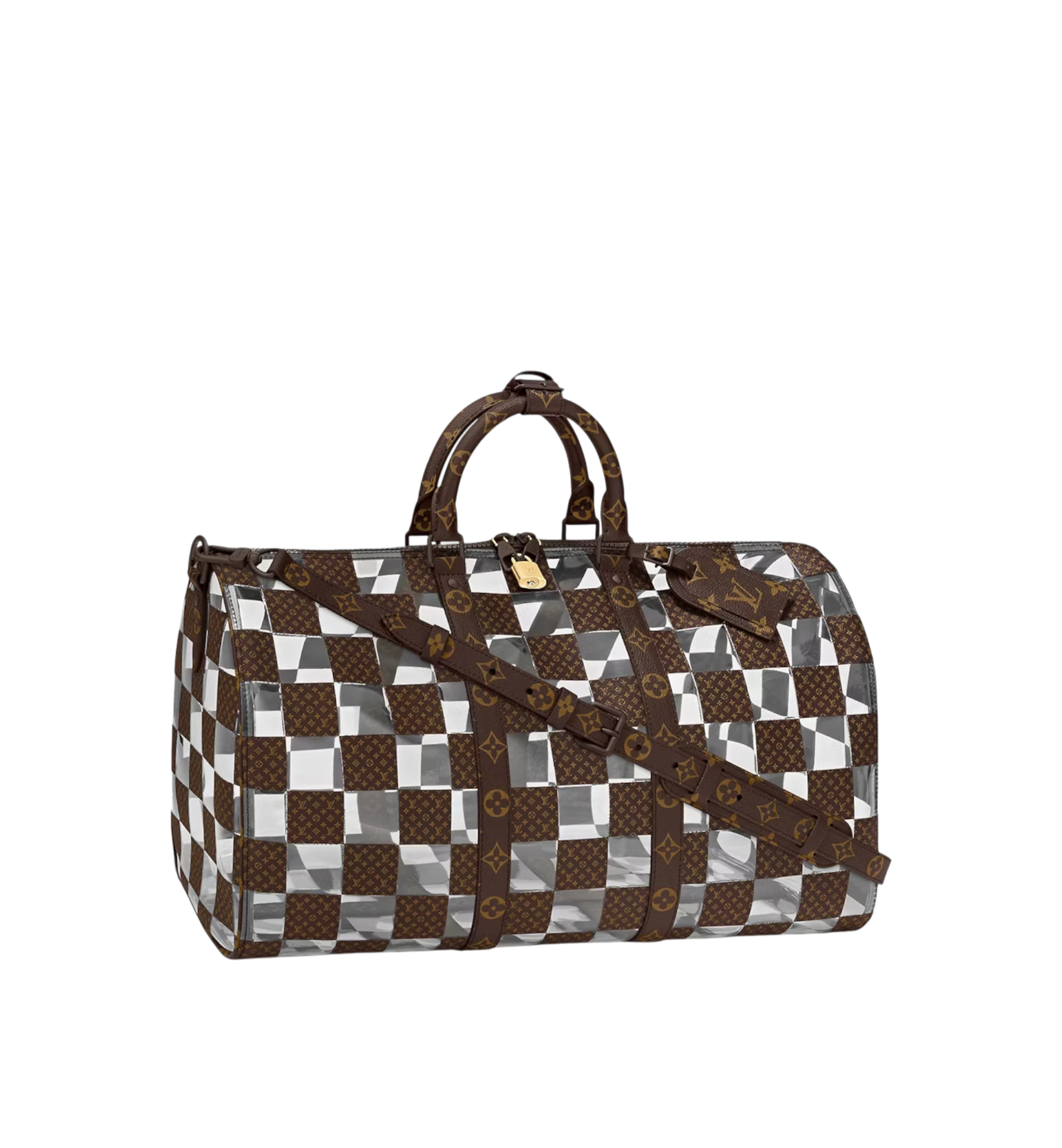 Louis Vuitton Keepall Bandouliere 50 Monogram Chess Brown/Clear