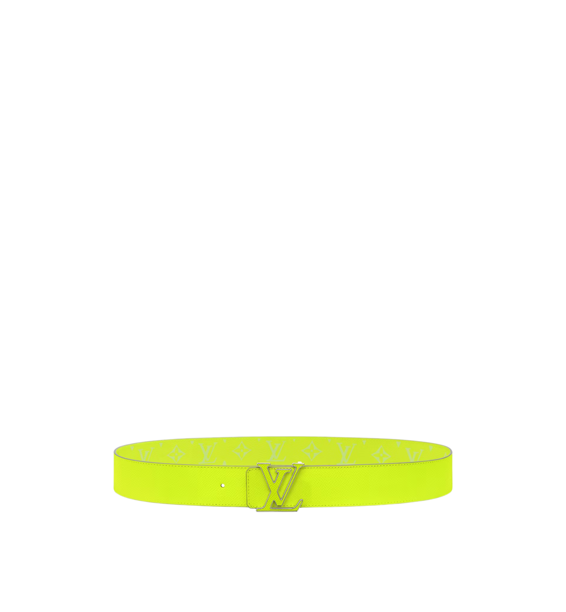 LOUIS VUITTON REVERSIBLE BELT MONOGRAM TAIGA FLUO GREEN