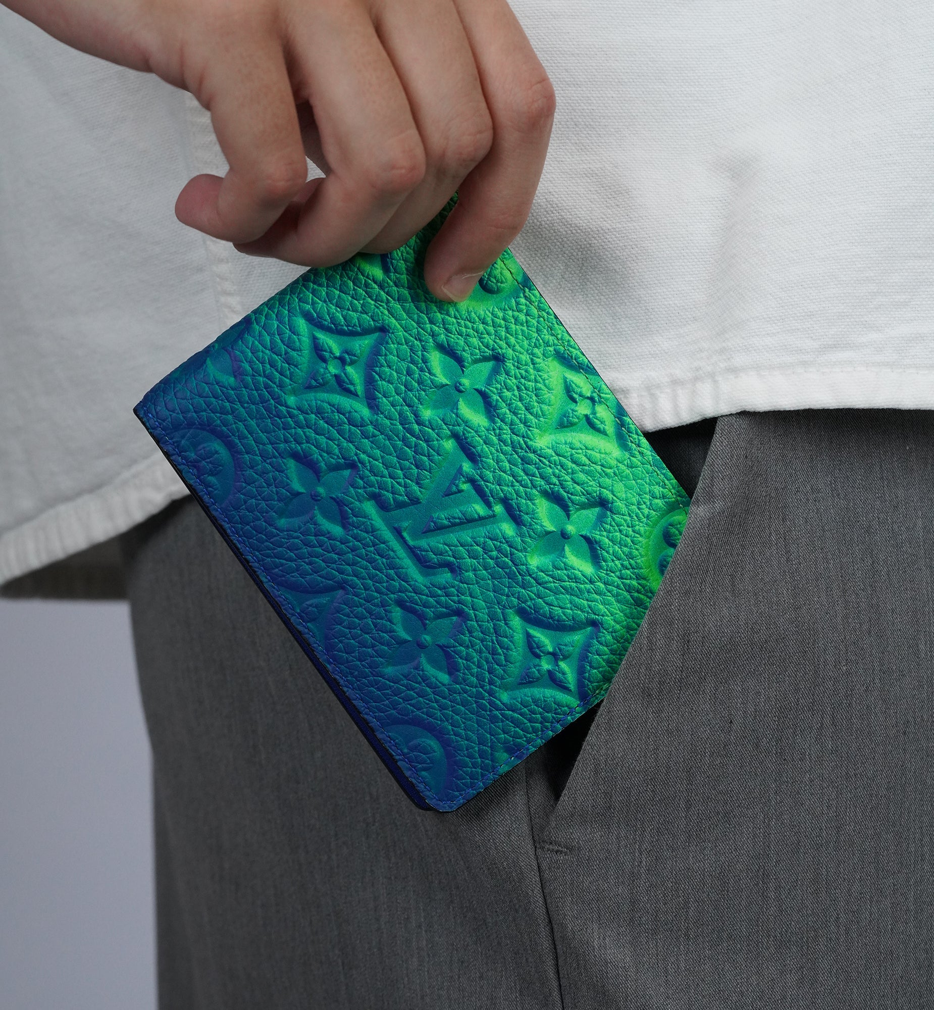 Louis Vuitton Slender Wallet Illusion Green Blue