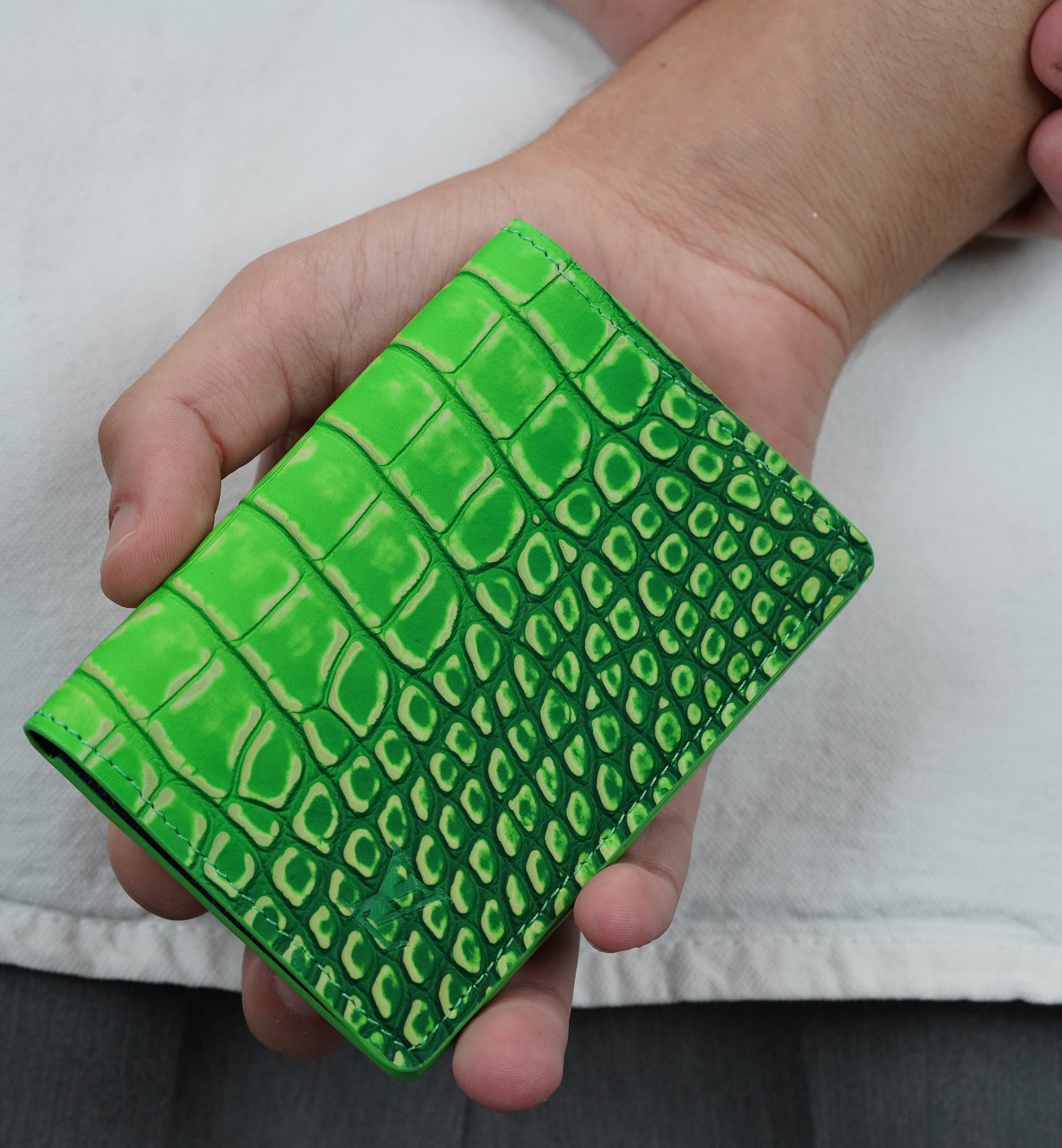 Louis Vuitton Crocodilean Matte Pocket Organizer Gradient Fluo Green