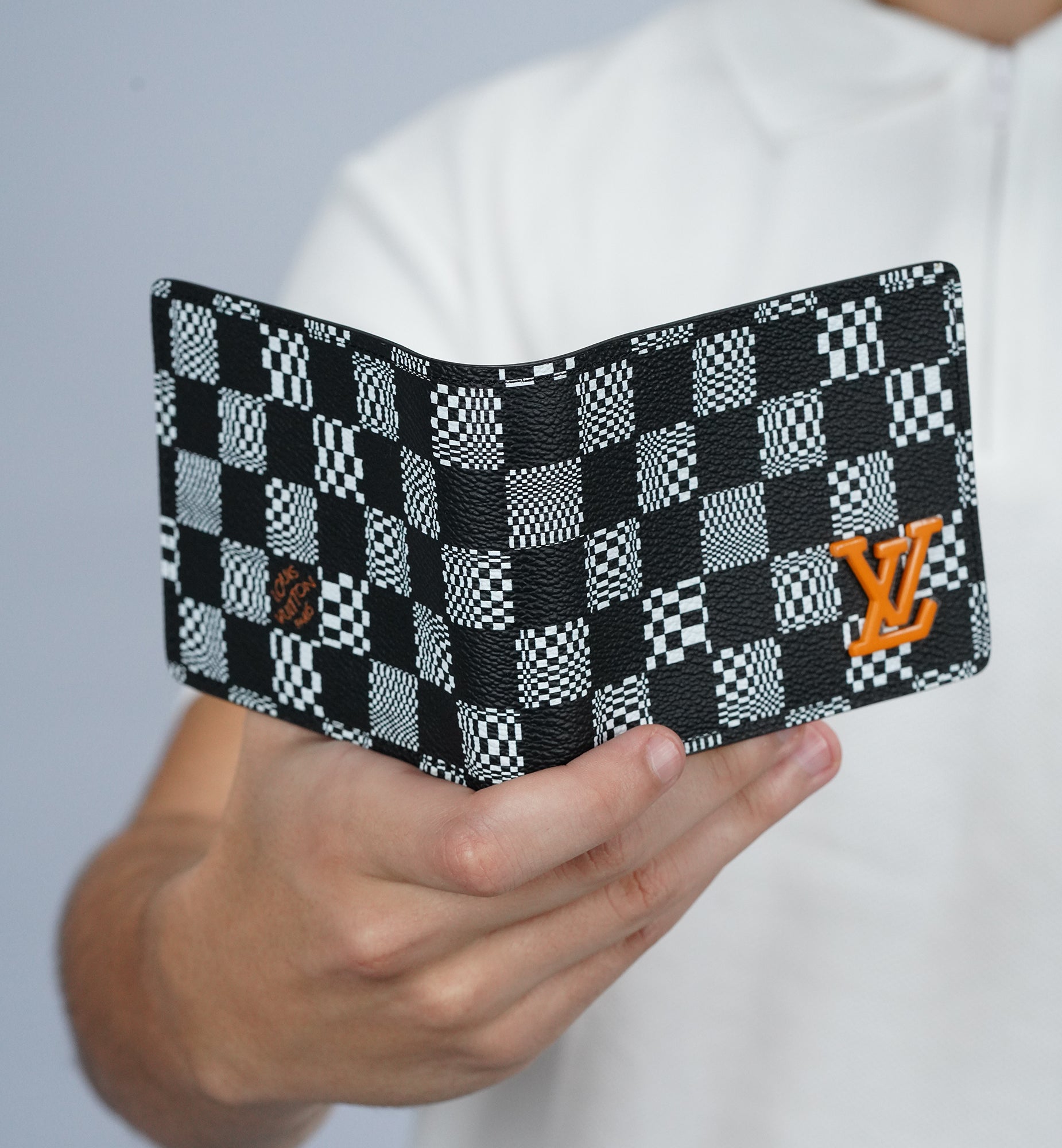 Louis Vuitton Multiple Black Checks Wallet Damier Cobalt Optic