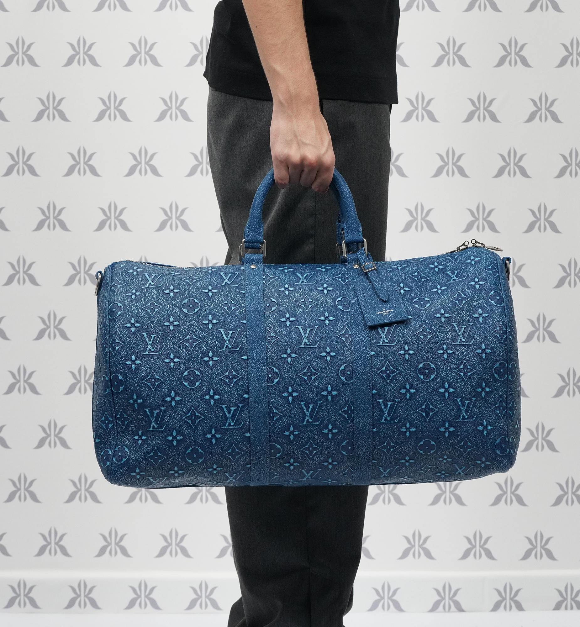 Louis Vuitton Keepall Bandoulière 50 Cow Leather Blue