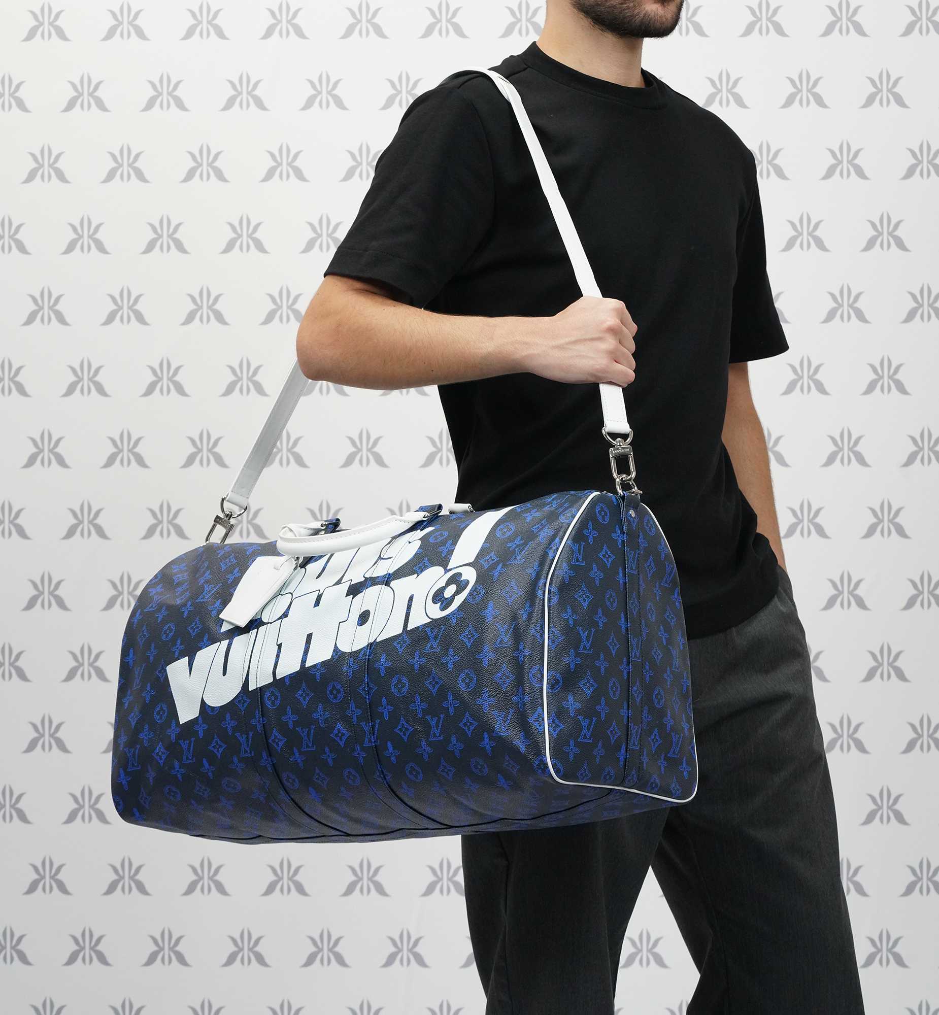 Louis Vuitton Virgil Abloh Keepall Blue Vintage Monogram