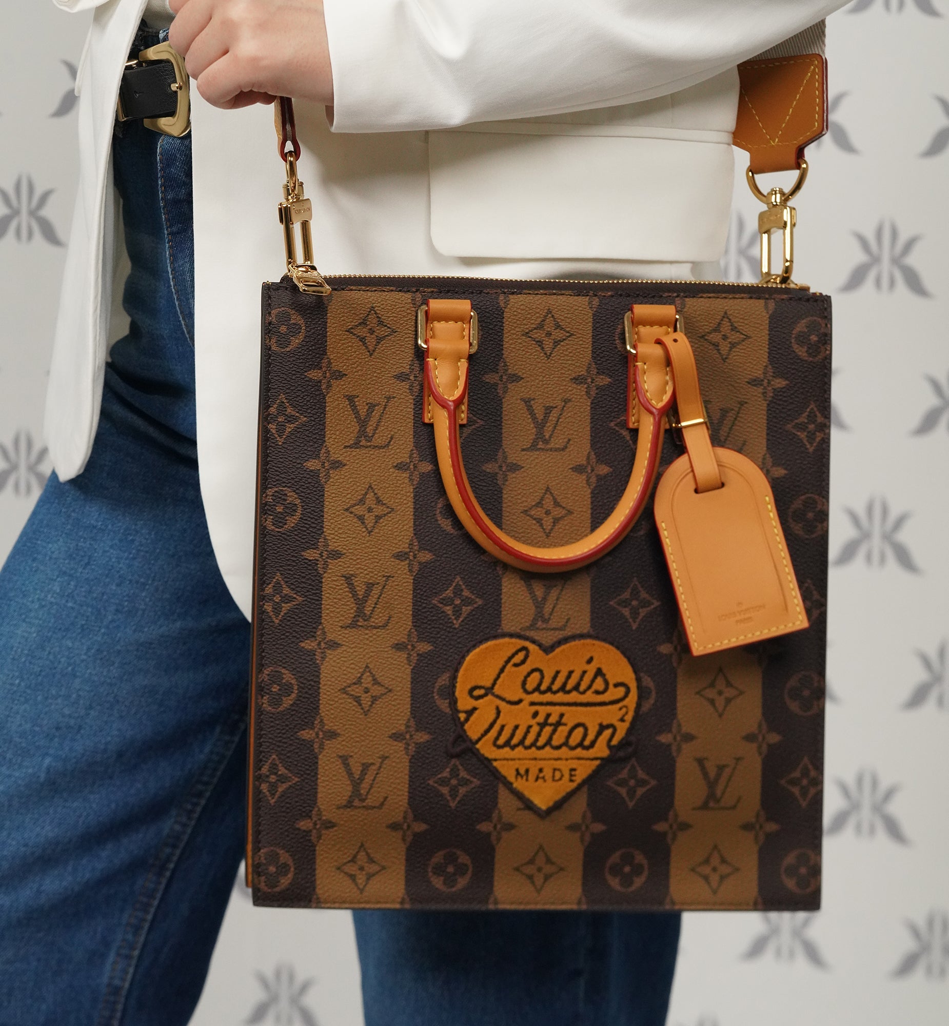 Louis Vuitton Sac Plat LV Squared Monogram Stripe Messenger Handbag