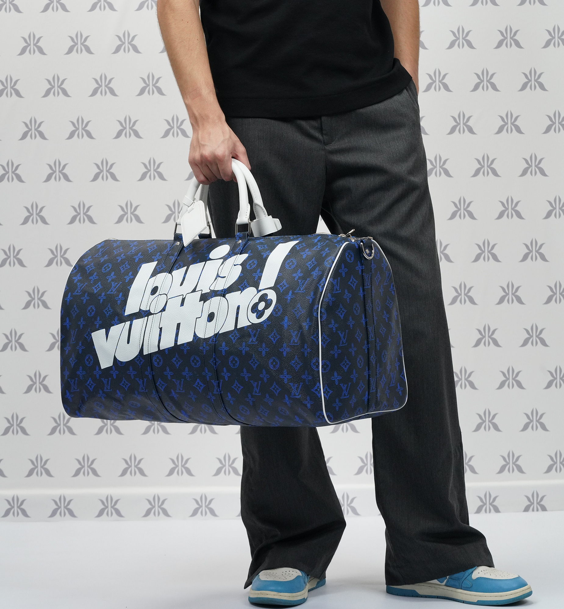 Louis Vuitton Virgil Abloh Keepall Blue Vintage Monogram