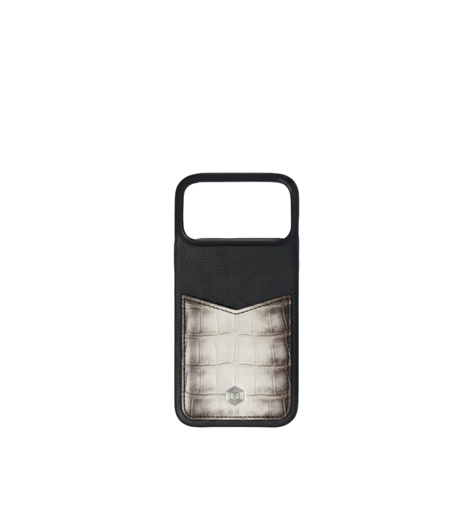 Marina De Golle Phone Case Made of Combination Leather Black & Himalaya 17 Pro Max