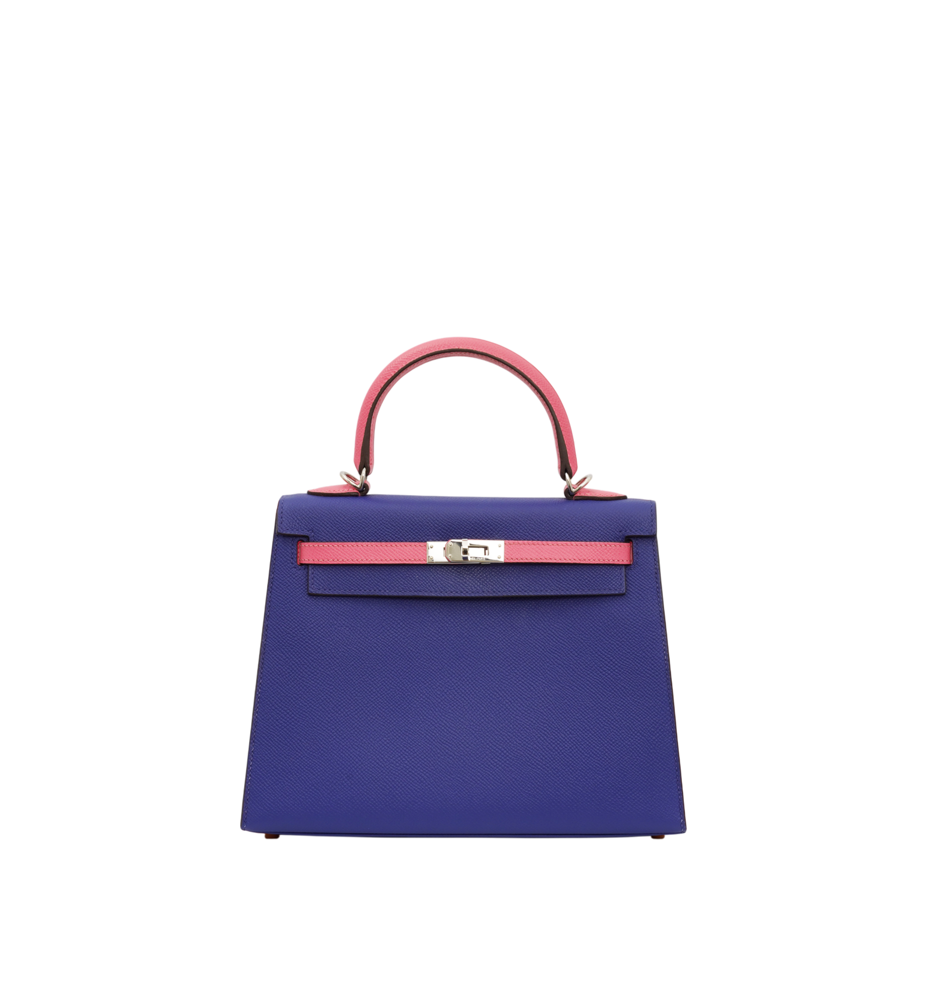Hermès kelly 25 Bleu Électrique (7T) & Rose Azalée (8W) Epsom Leather PHW