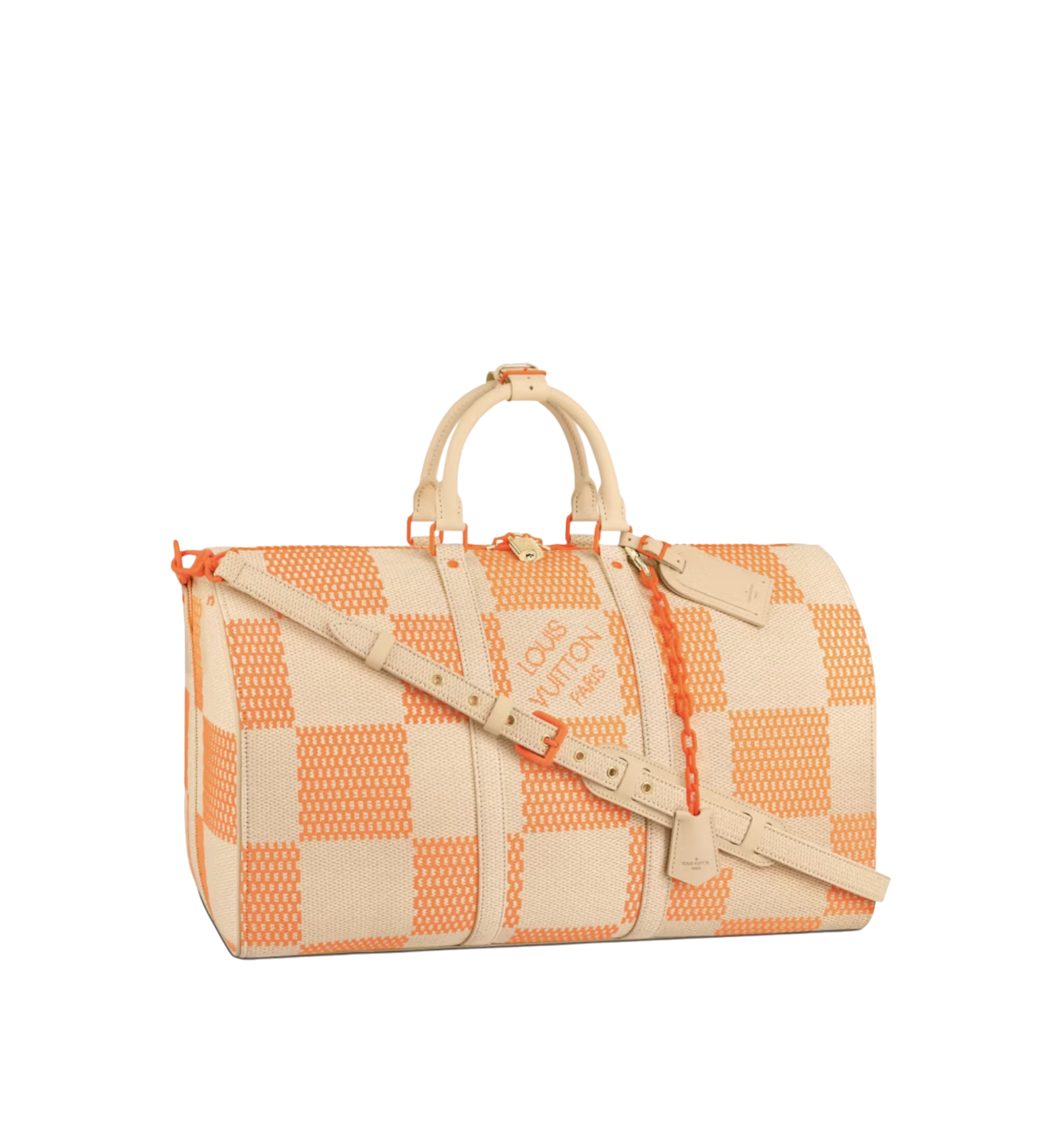 Louis Vuitton Keepall 50 Bandoulière Raphia Orange