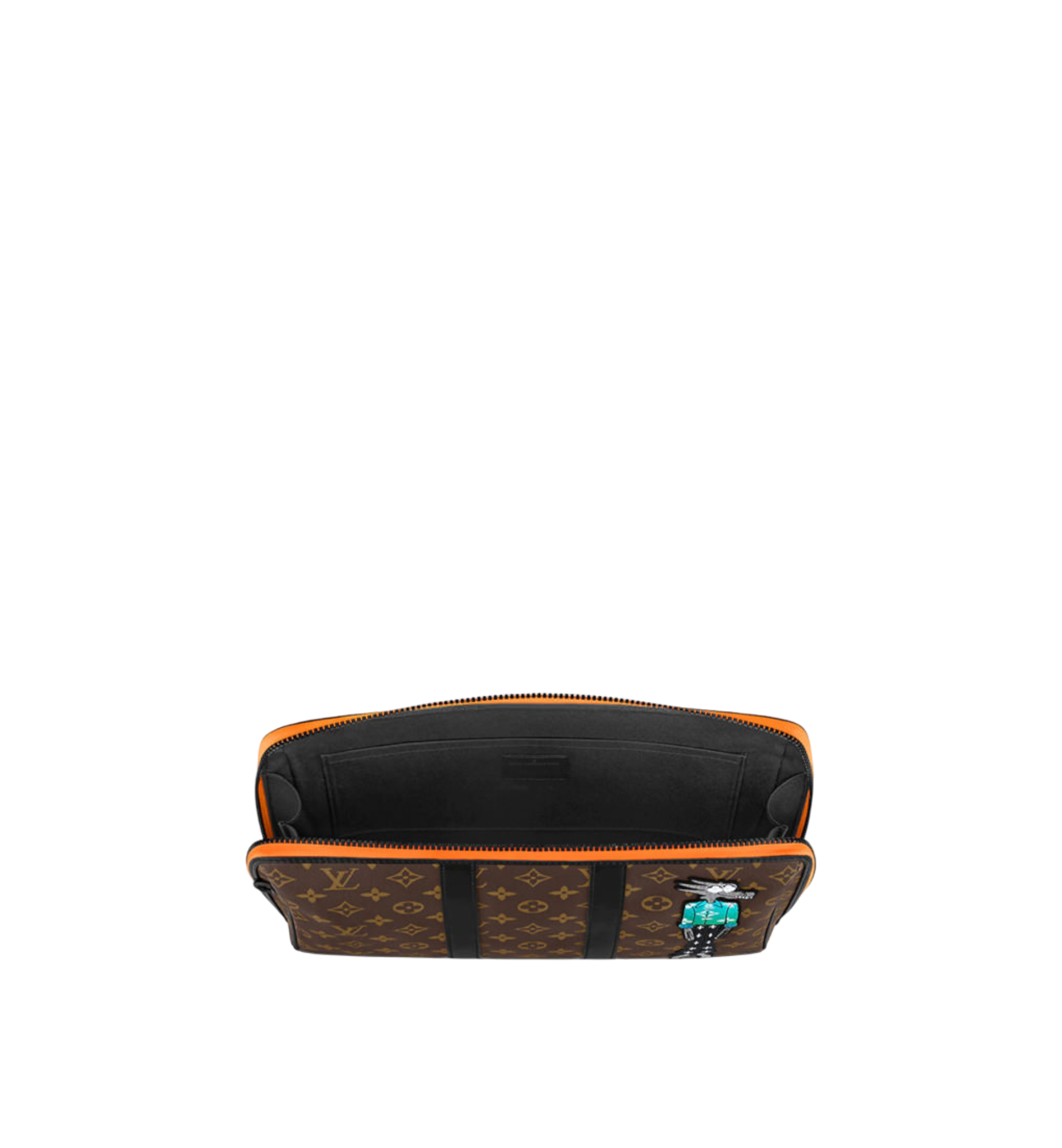 Louis Vuitton Friends Monogram Canvas Keepall Pouch Black Orange