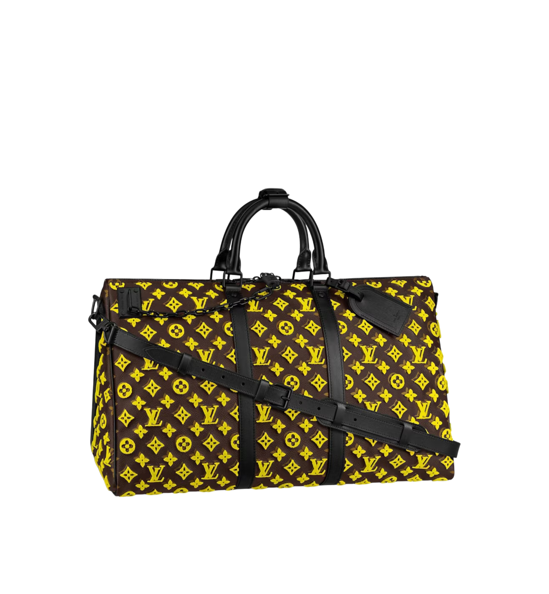 Louis Vuitton Monogram Tuffetage Keepall Triangle Bandouliere 50 Yellow